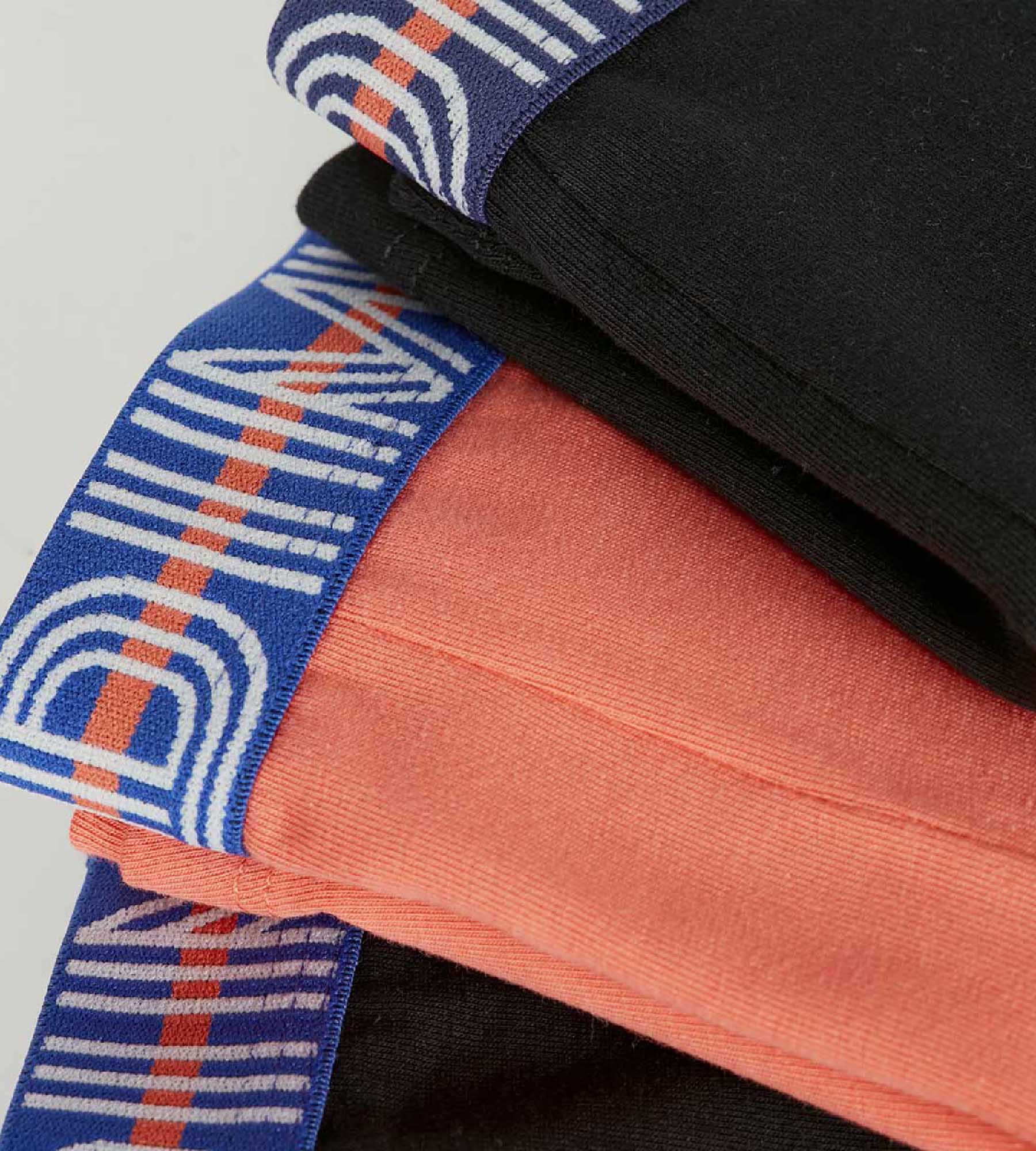 DIM Pacco da 3 boxer da bambino in cotone elasticizzato con vita a contrasto Arancione EcoDim