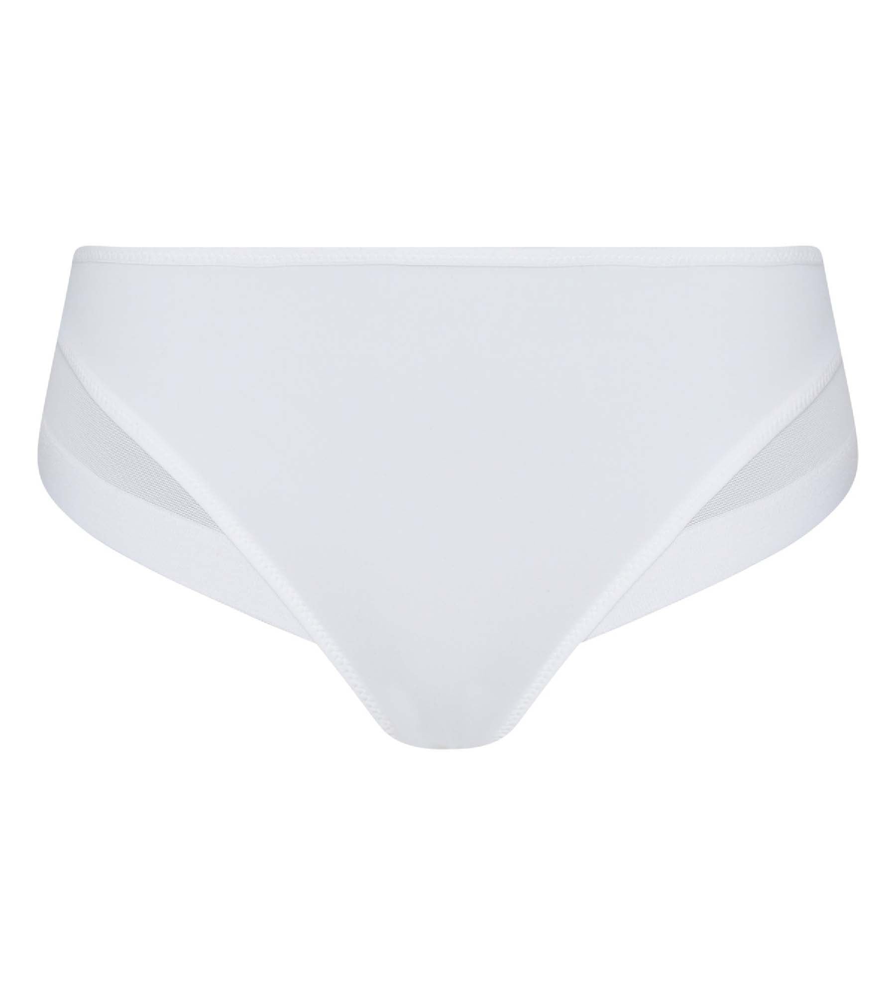 DIM Slip generoso in microfibra e tulle bianco di Dim