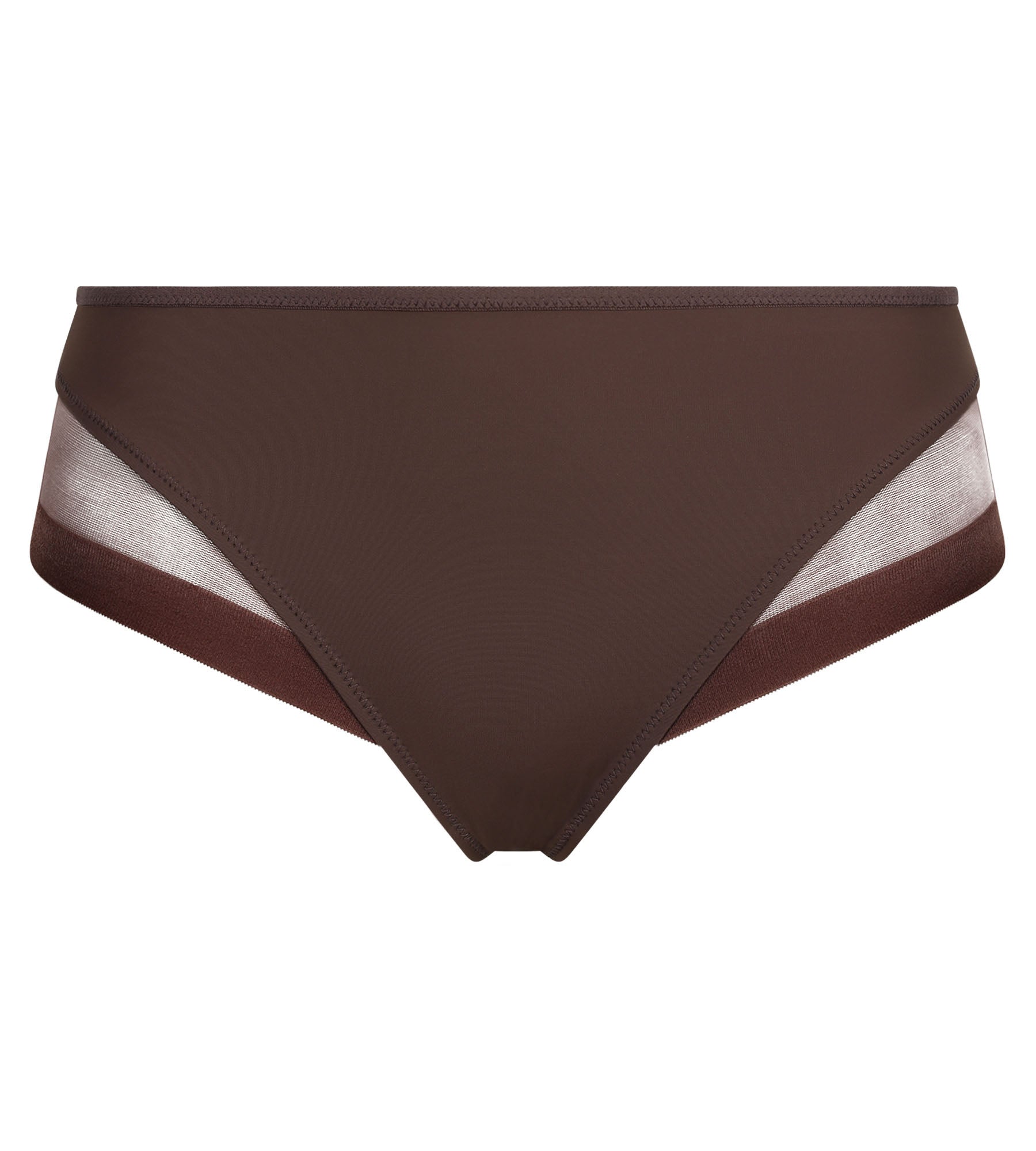 DIM Slip marrone in microfibra e tulle Dim Generous