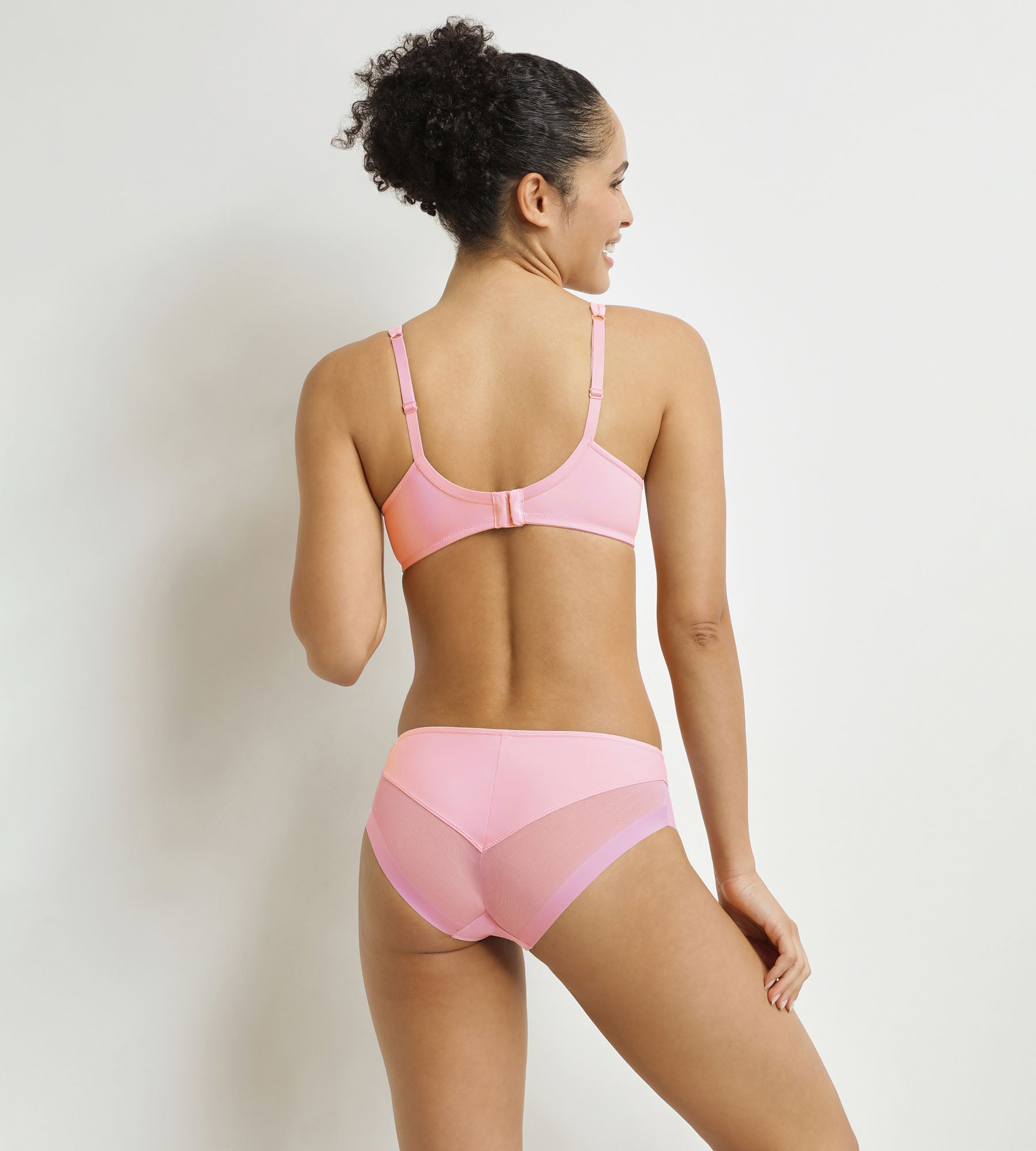 DIM Slip da donna semitrasparente rosa floreale DIM Generous