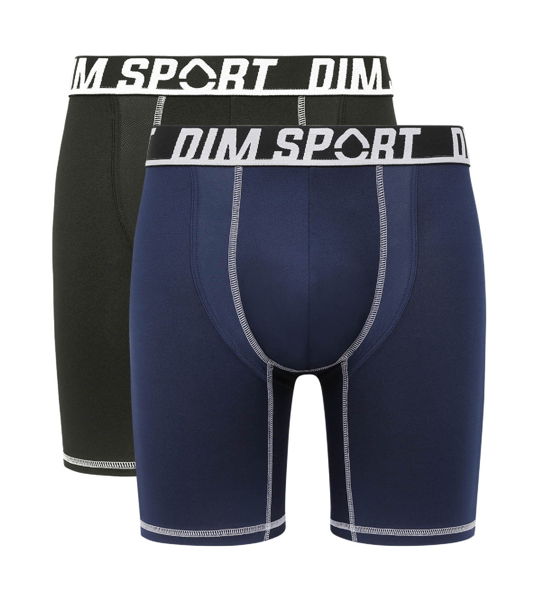 DIM Pacco da 2 boxer sportivi in microfibra termoregolante grigio nero Dim Sport