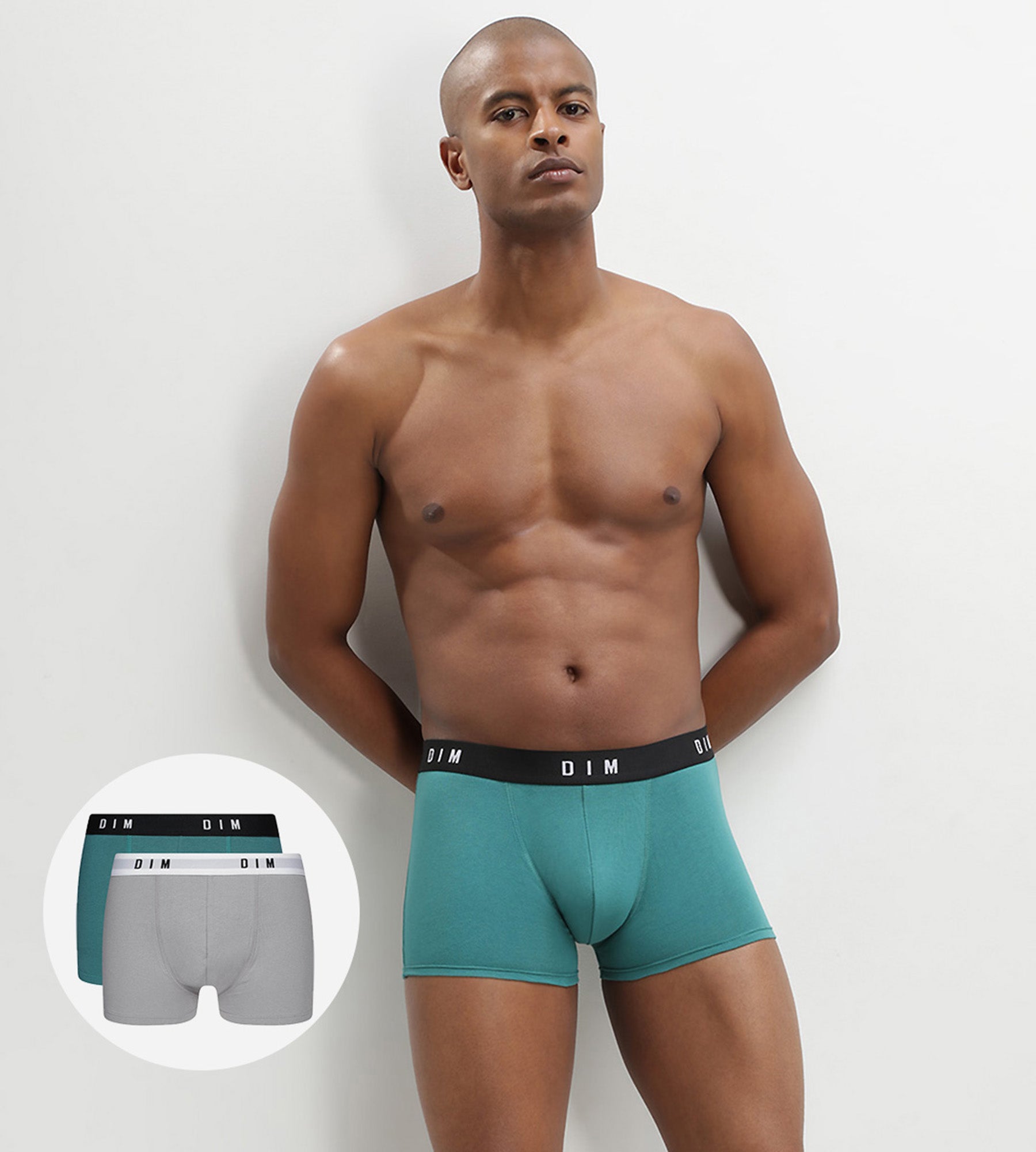 DIM Uomo Boxer in cotone elasticizzato multipack verde smeraldo Dim Originals