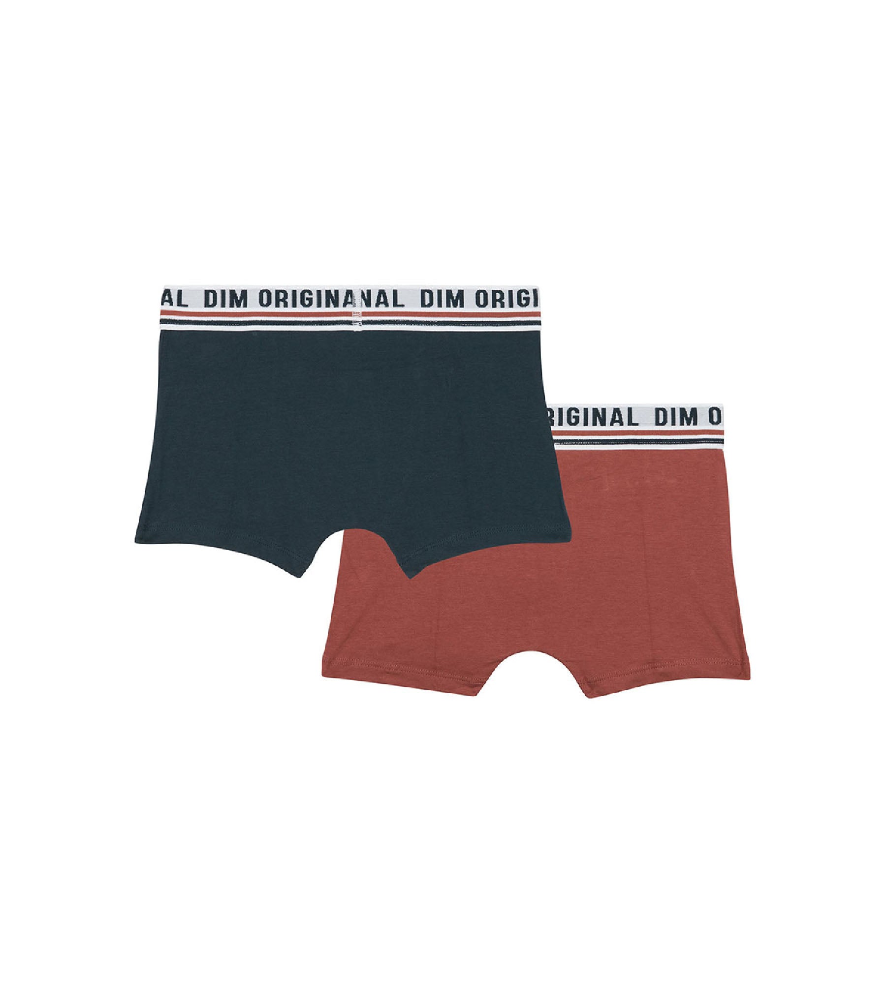 DIM Pacco da 2 boxer in cotone elasticizzato Dim Originals Blue Red Retro Waistband
