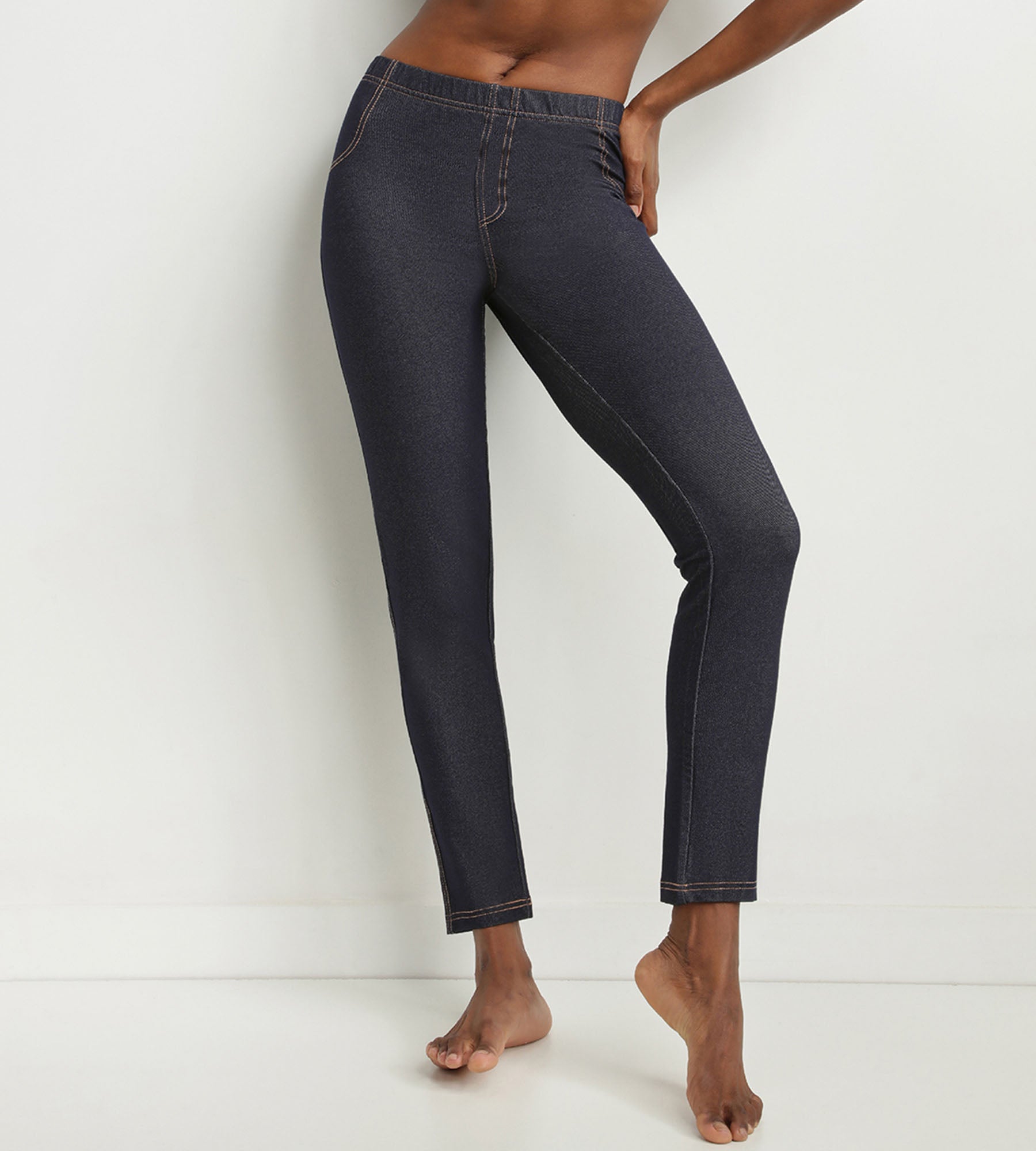 DIM Leggings donna in denim blu con tasche Dim Relax & Go
