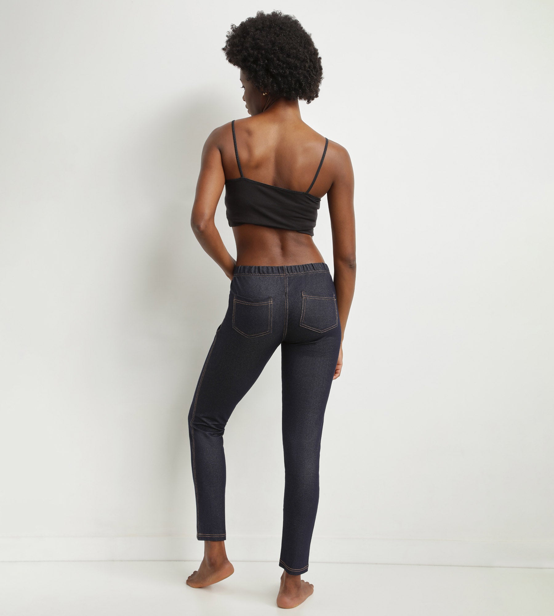 DIM Leggings donna in denim blu con tasche Dim Relax & Go