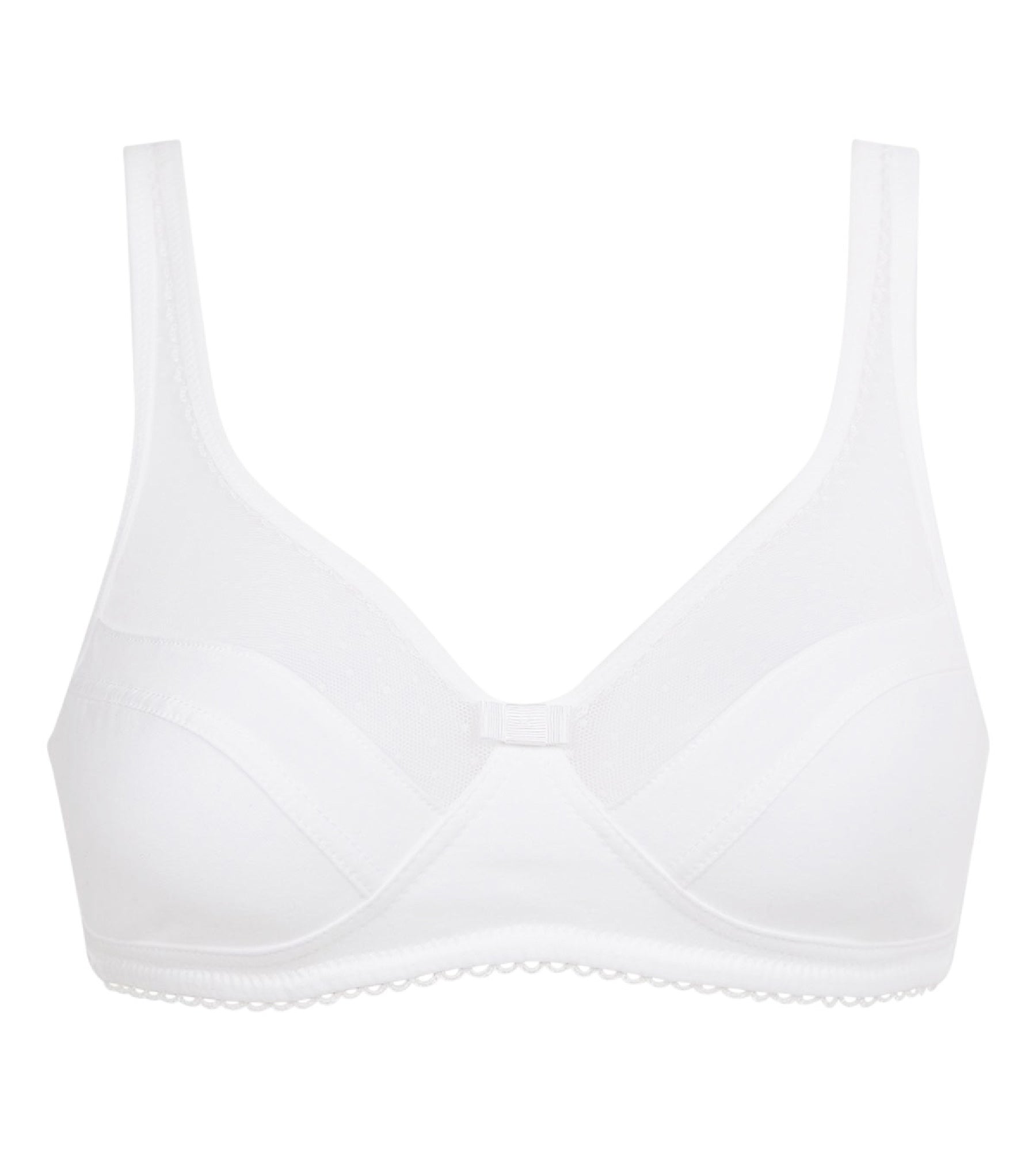DIM Reggiseno Generous con ferretto in cotone organico bianco e piume