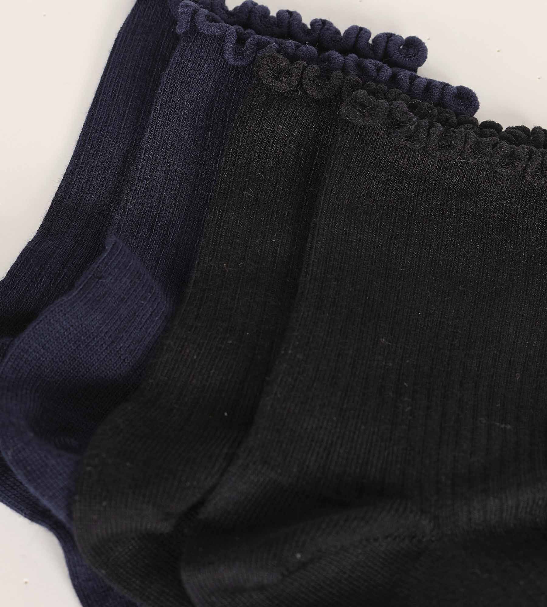 DIM 2 Pacco da calze da donna in Modal Dim nero navy con volant