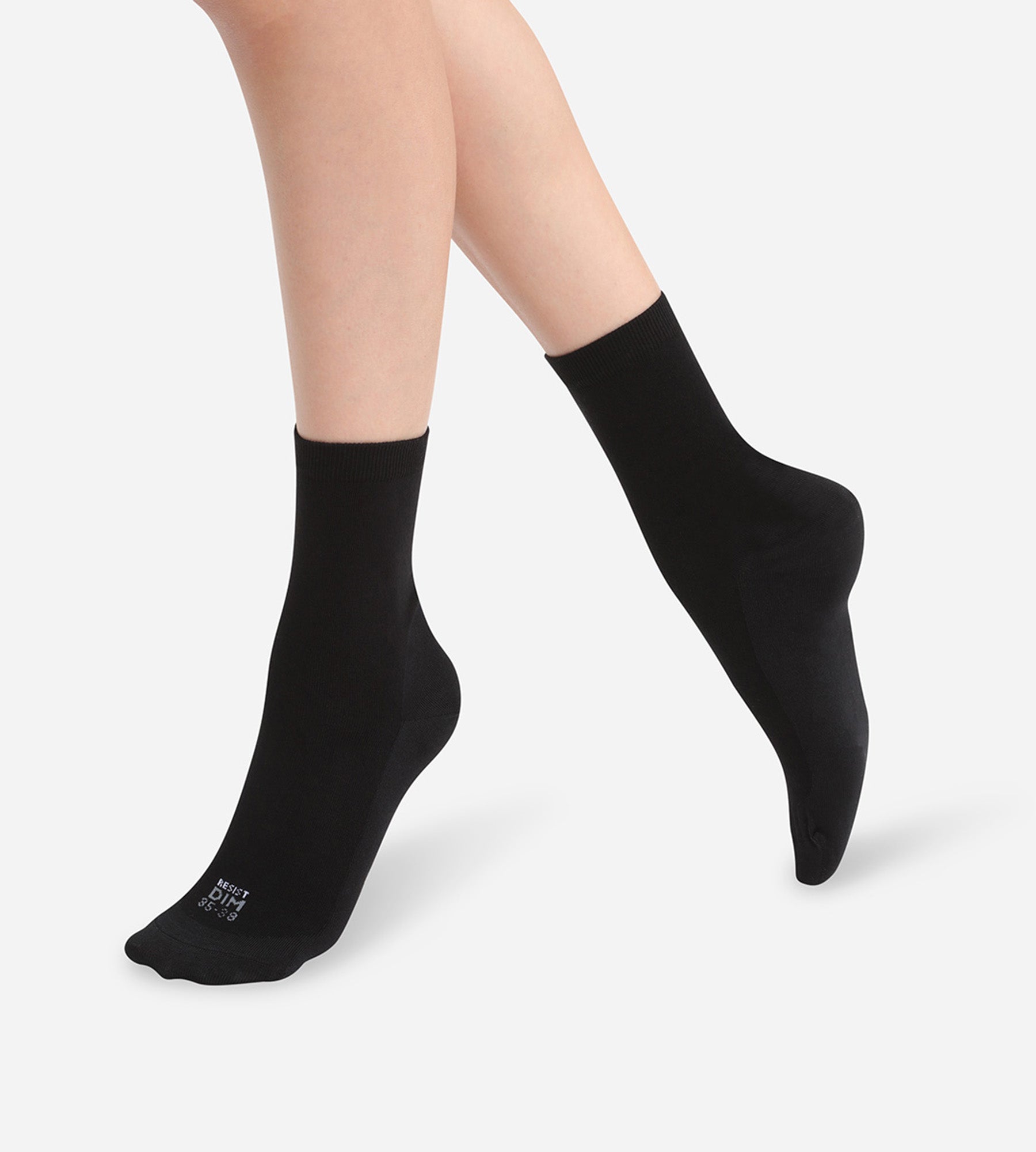 DIM Pacco da 2 calze da donna in tessuto rinforzato Ultra Resist nero