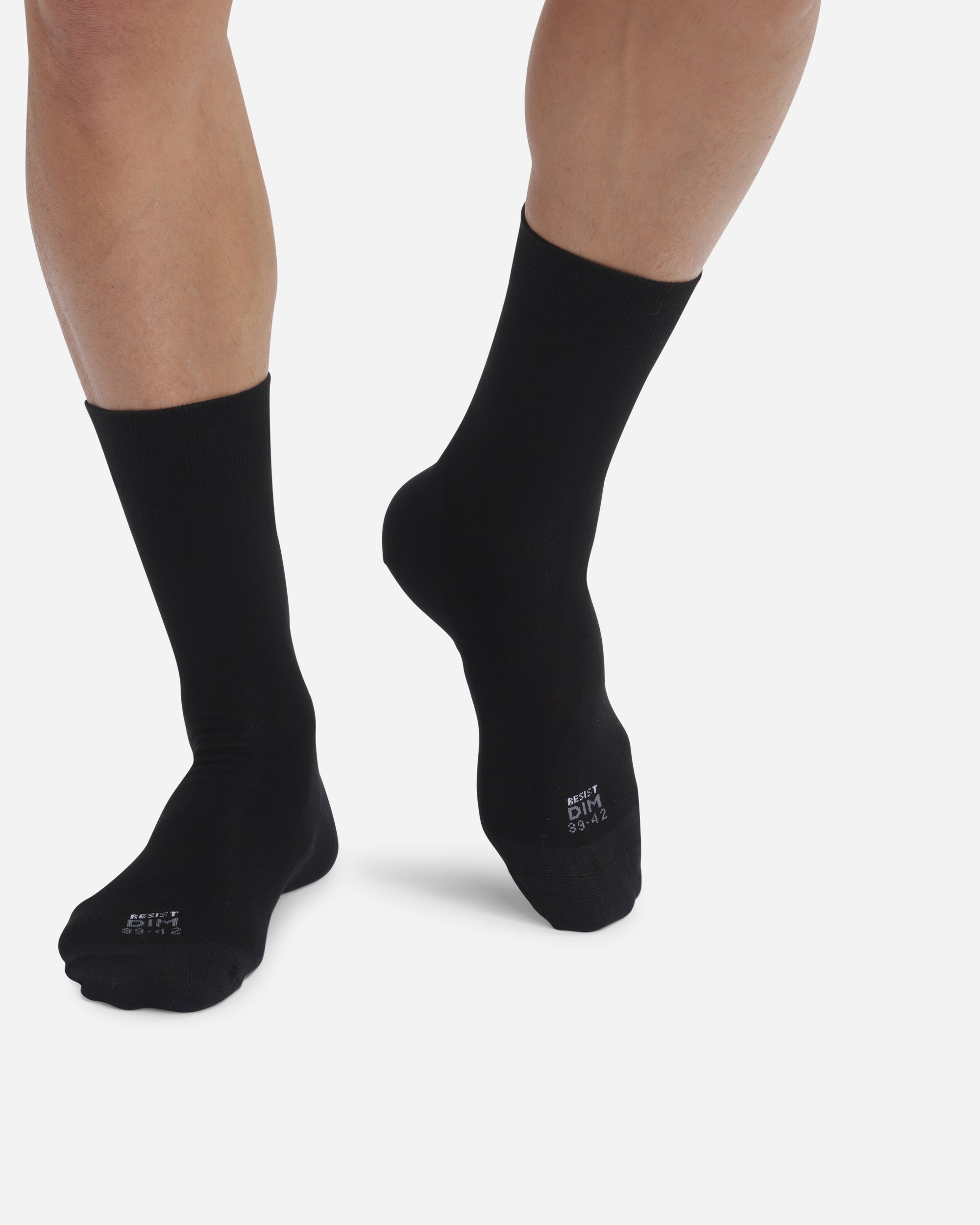 DIM Pacco da 2 calze da uomo Ultra Resist rinforzate nere