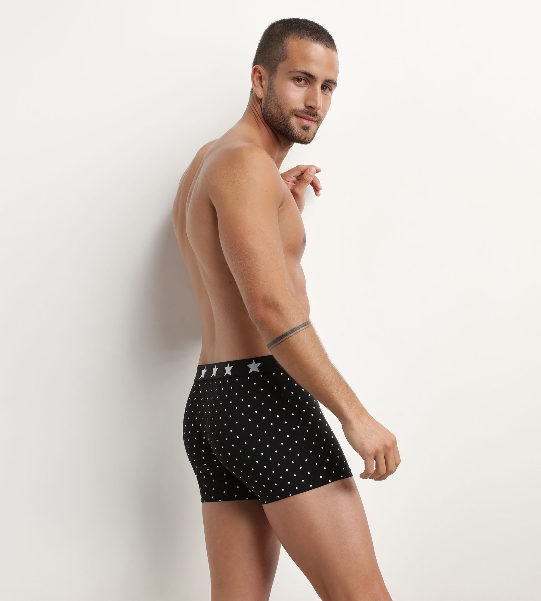 DIM Multipack di 3 boxer a righe da uomo in cotone elasticizzato Dim Vibes