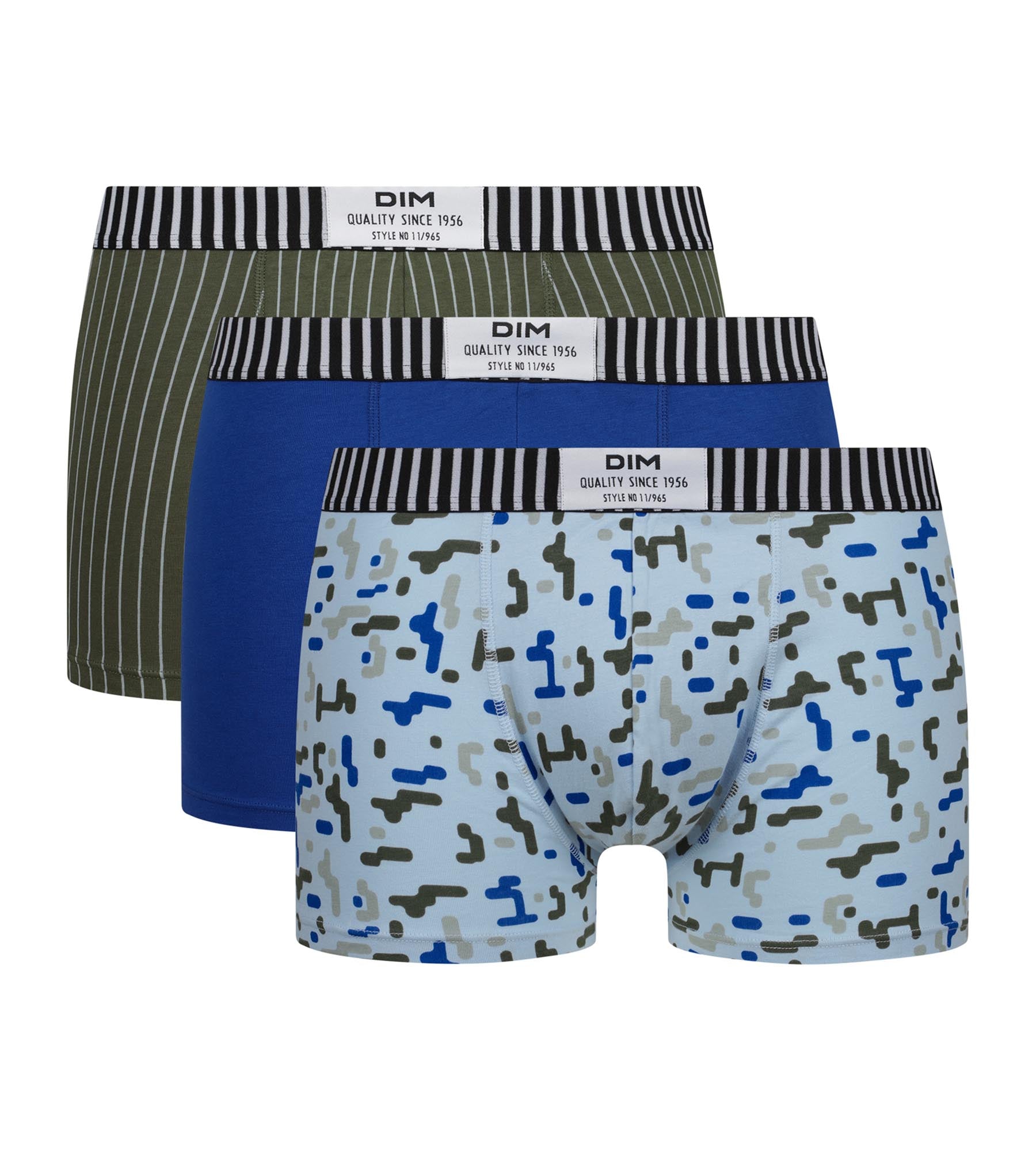 DIM Pacco da 3 boxer da uomo Black Blue Khaki Dim Vibes