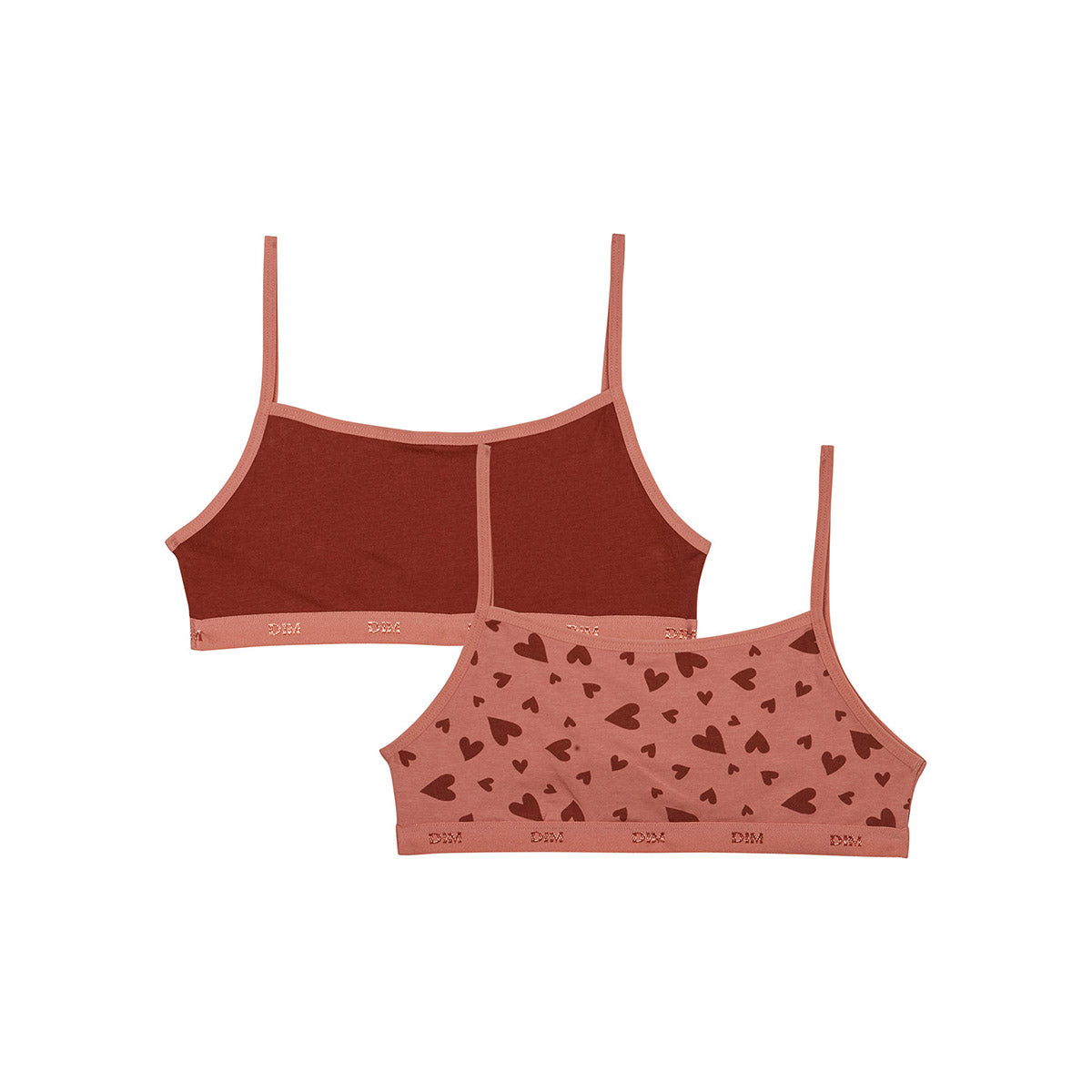 DIM Pacco da 2 reggiseni Les Pockets Sand Heart in cotone elasticizzato