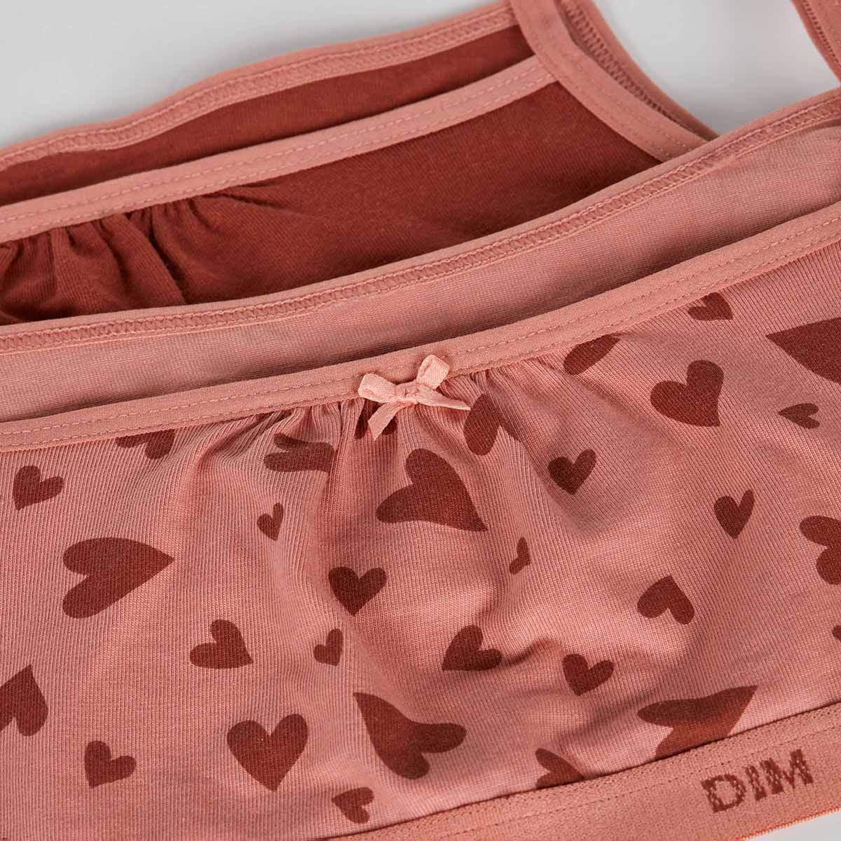 DIM Pacco da 2 reggiseni Les Pockets Sand Heart in cotone elasticizzato