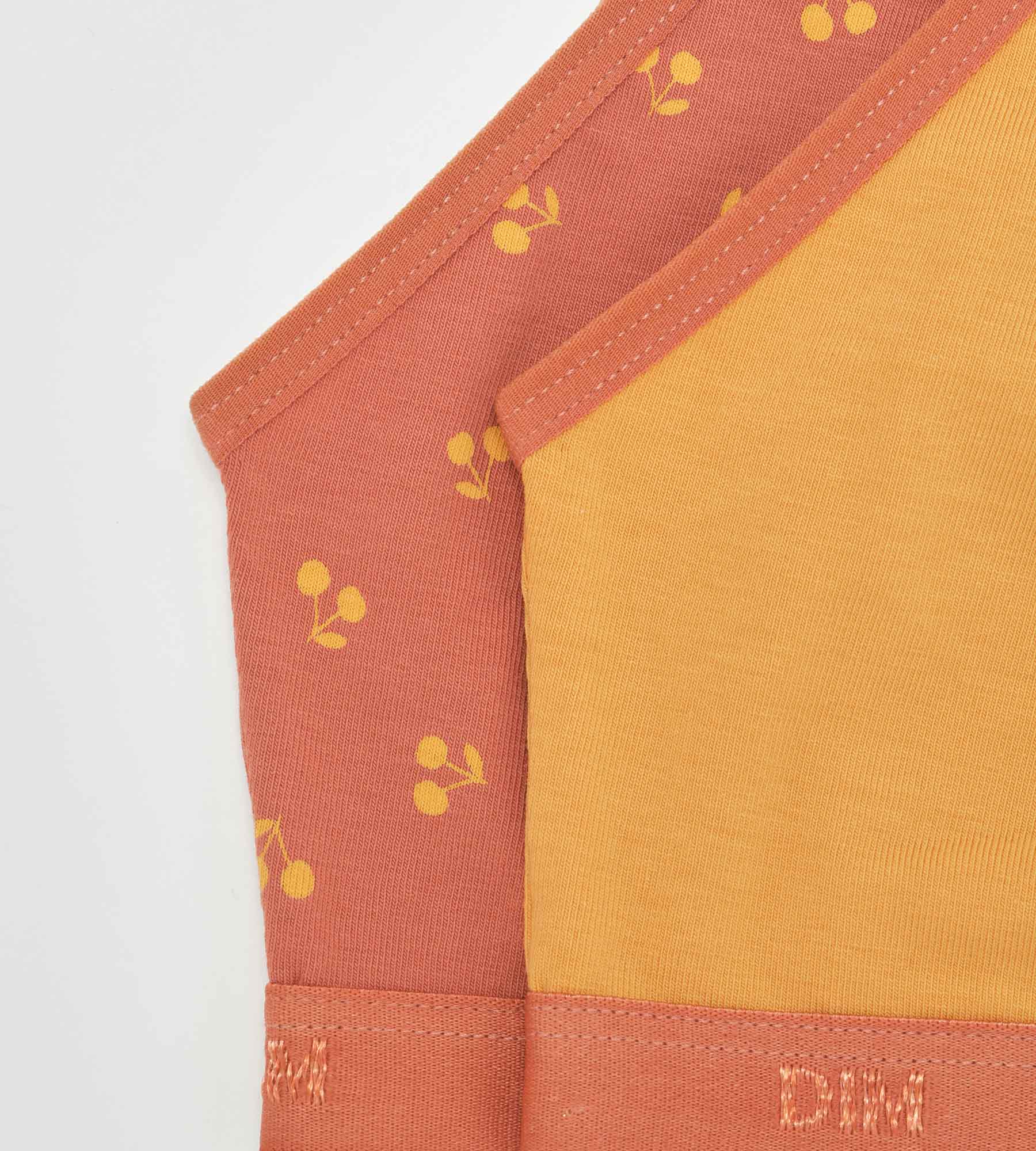 DIM Pacco da 2 reggiseni in cotone giallo Les Pockets stampa ciliegia per bambina