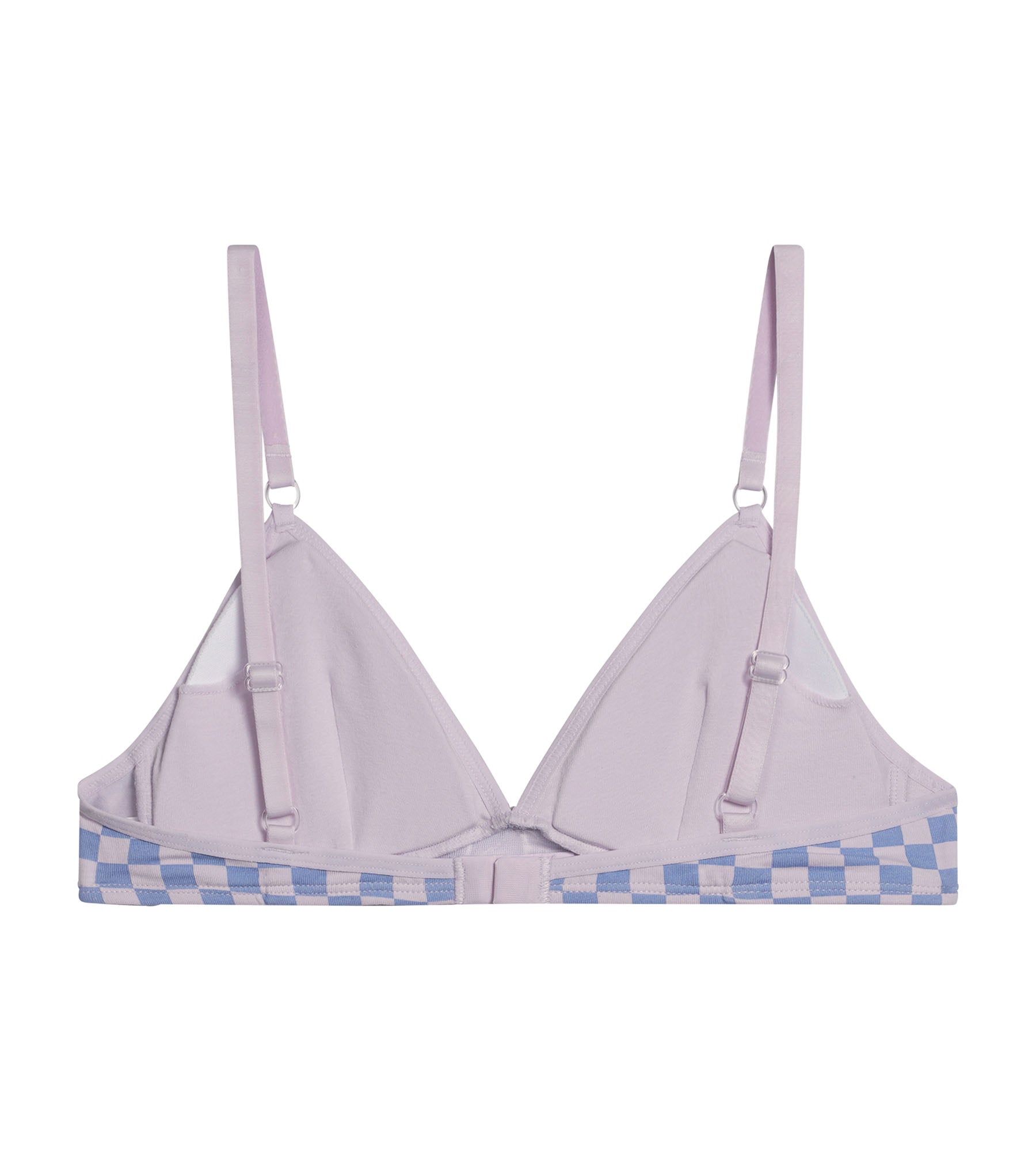 DIM Reggiseno a triangolo Les Pockets Lila in cotone elasticizzato con motivo a scacchiera per bambina