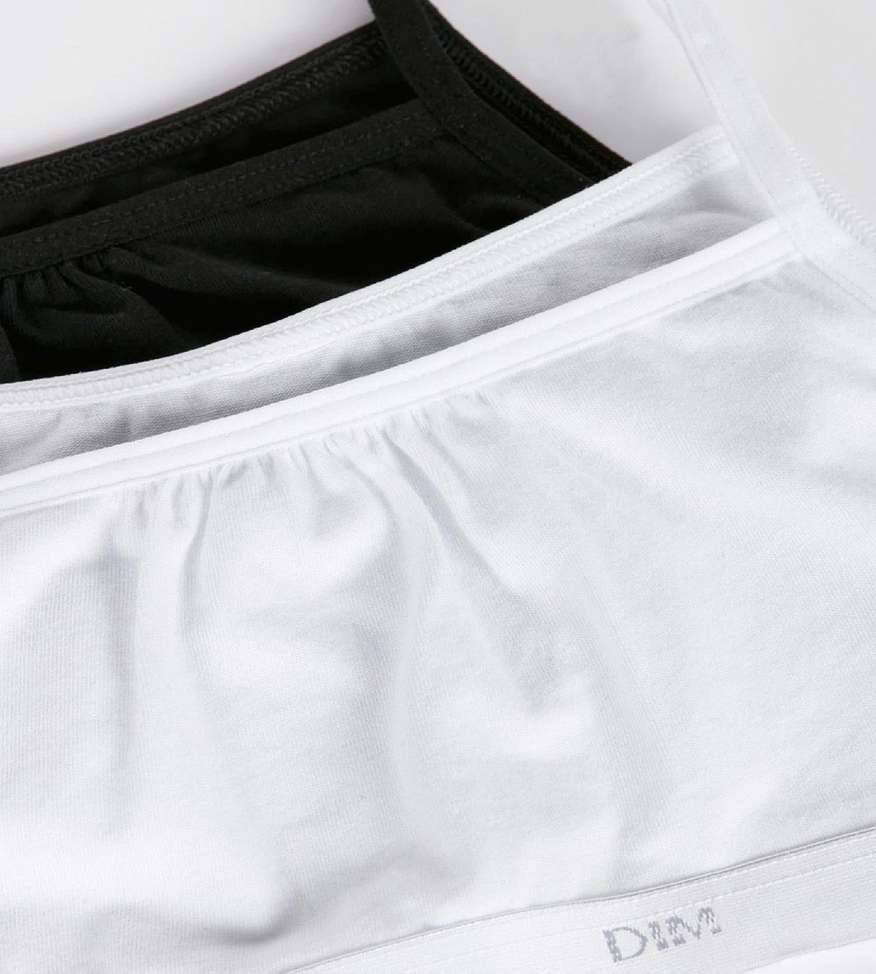DIM Pacco da 2 brassieres da bambina in cotone elasticizzato Nero Bianco Les Pockets Ecodim