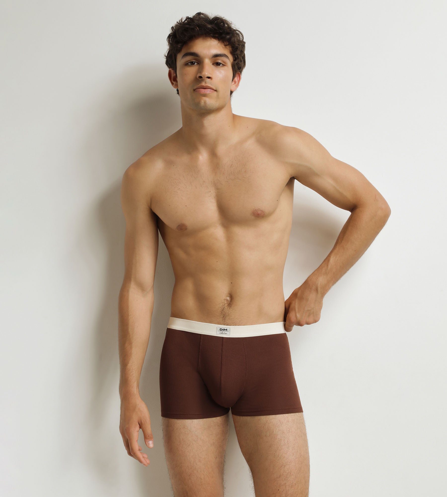 DIM Boxer uomo a costine Chocolate Dim Elegant