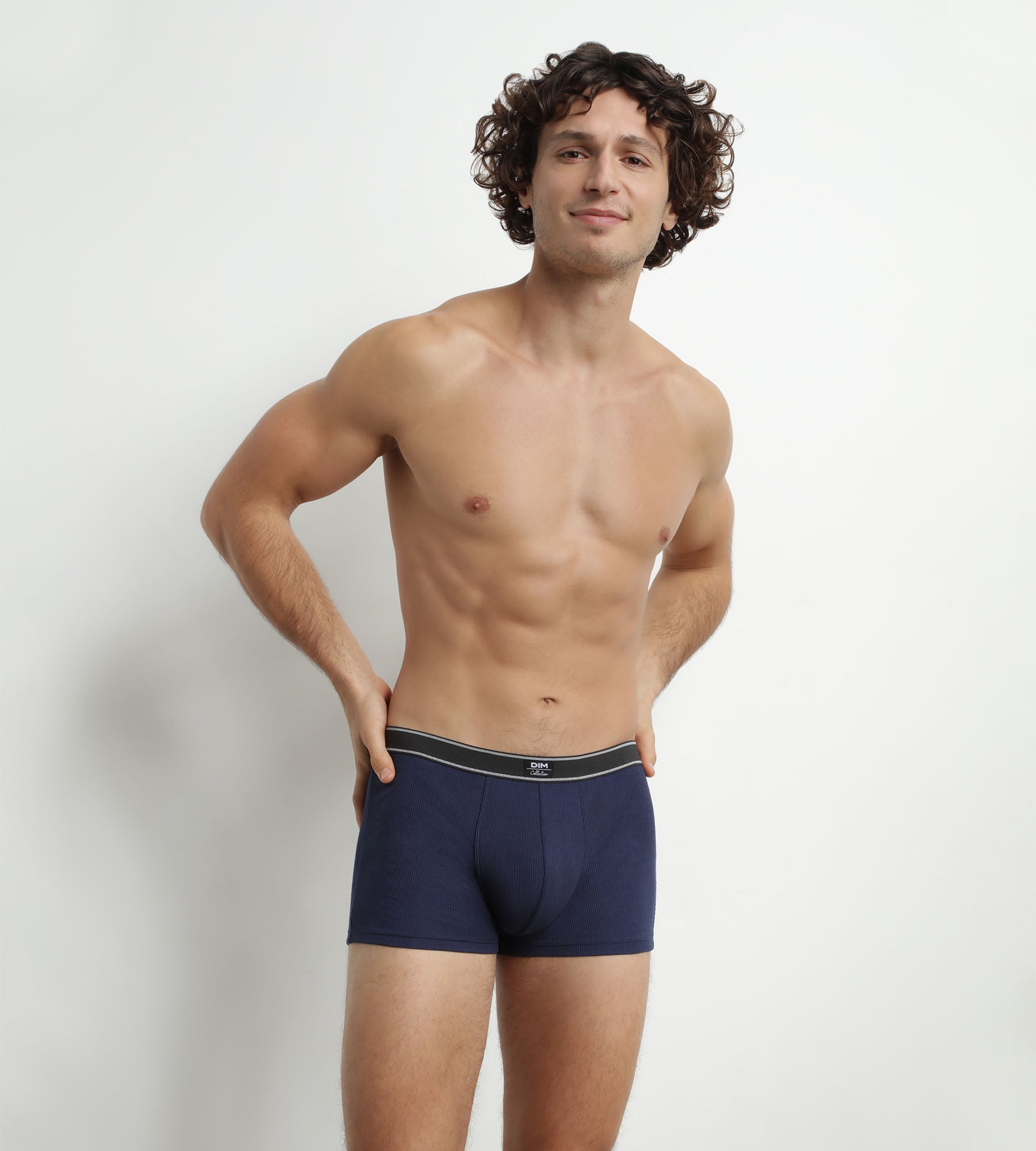DIM Boxer Uomo Blu Scuro in Cotone Modal a Costine Dim Elegante