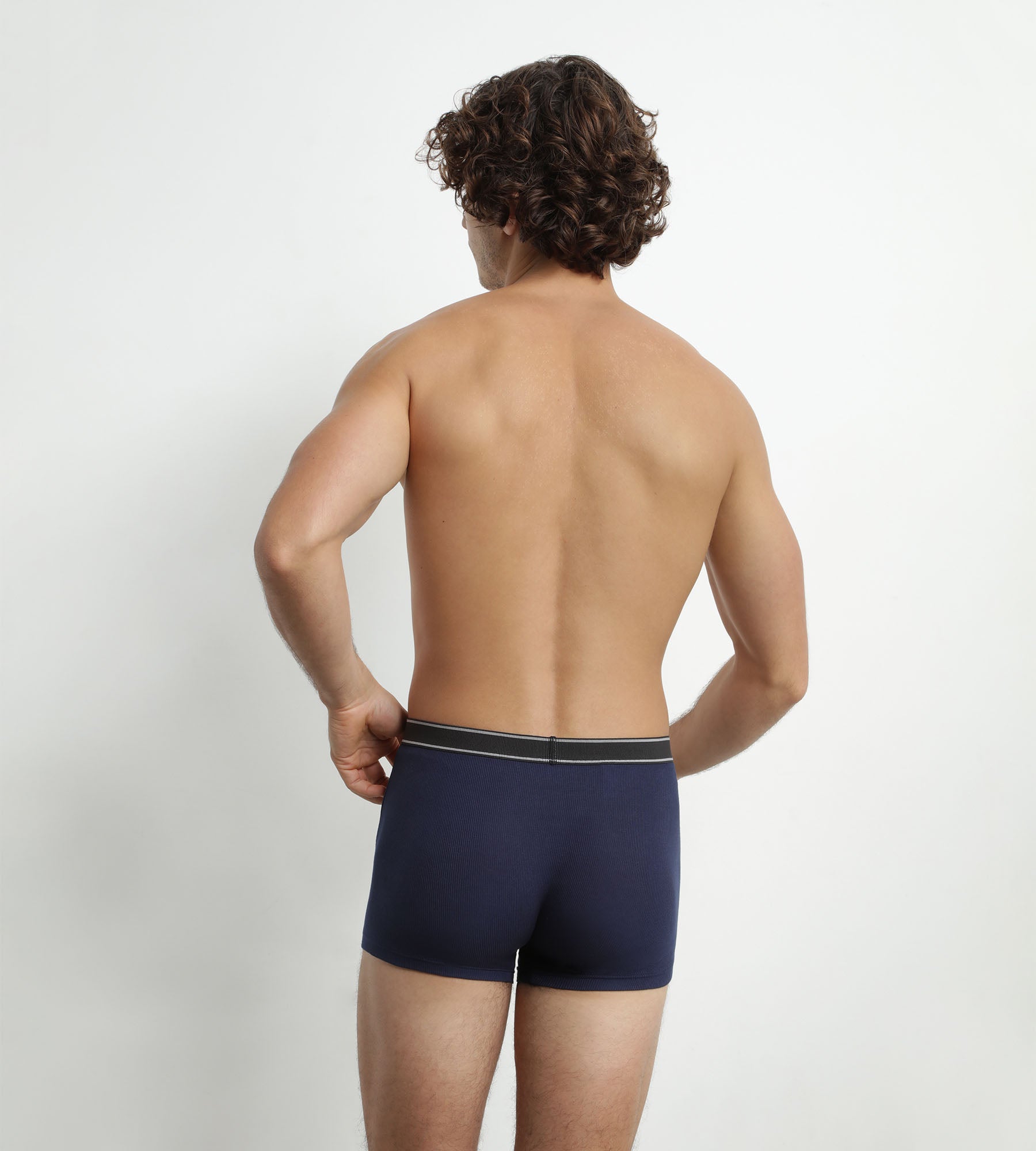 DIM Boxer Uomo Blu Scuro in Cotone Modal a Costine Dim Elegante