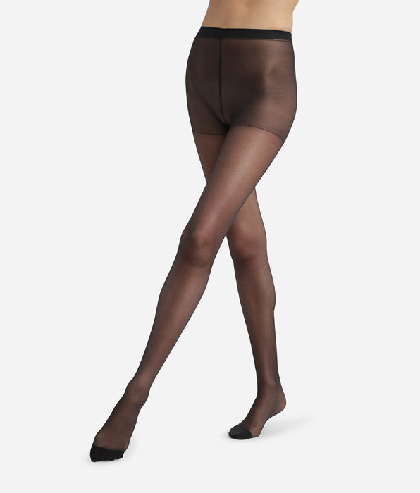 DIM Collant donna trasparente in lycra rinforzata Ultra Resist Nero