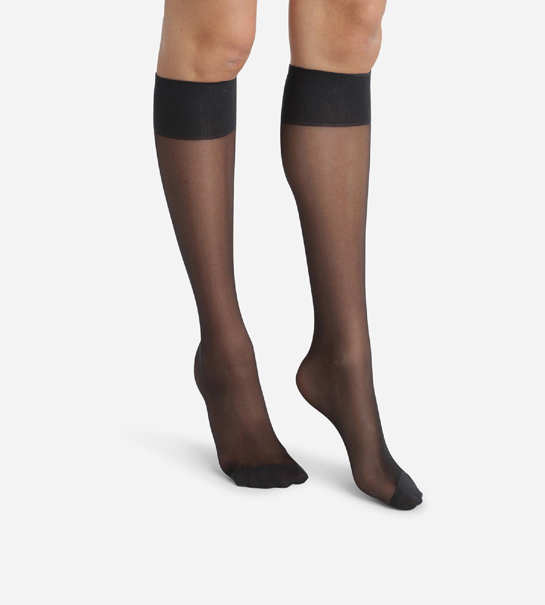 DIM Pacco da 2 paia di gambaletti in voile rinforzato di lycra Ultra Resist Nero
