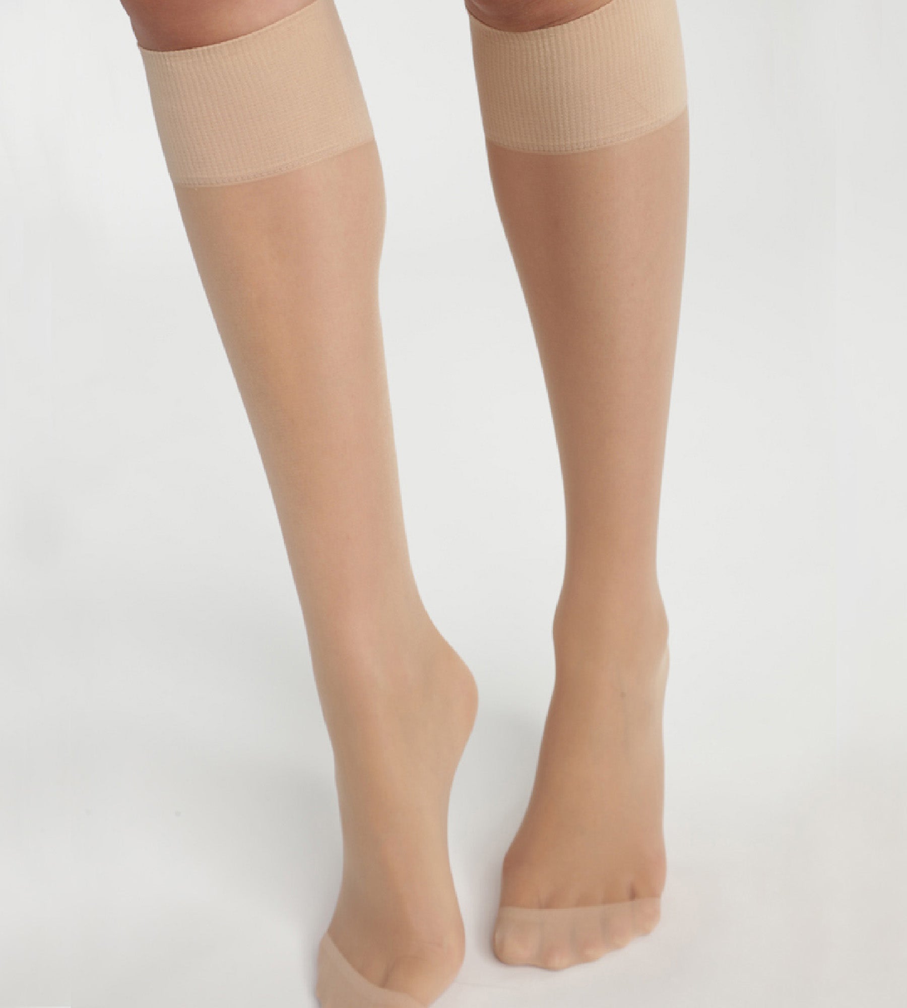 DIM Pacco da 2 paia di gambaletti in voile di lycra rinforzata Ultra Resist Beige