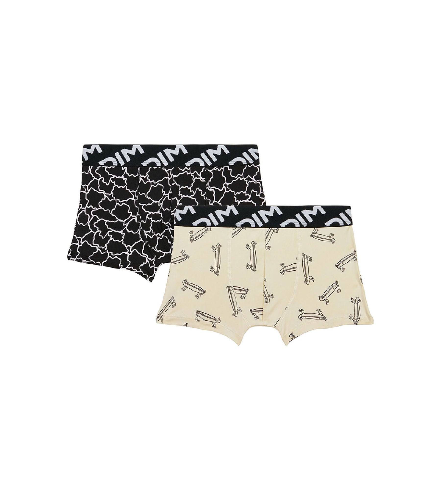 DIM Pacco da 2 boxer da ragazzo in microfibra riciclata con motivo skateboard Dim Micro