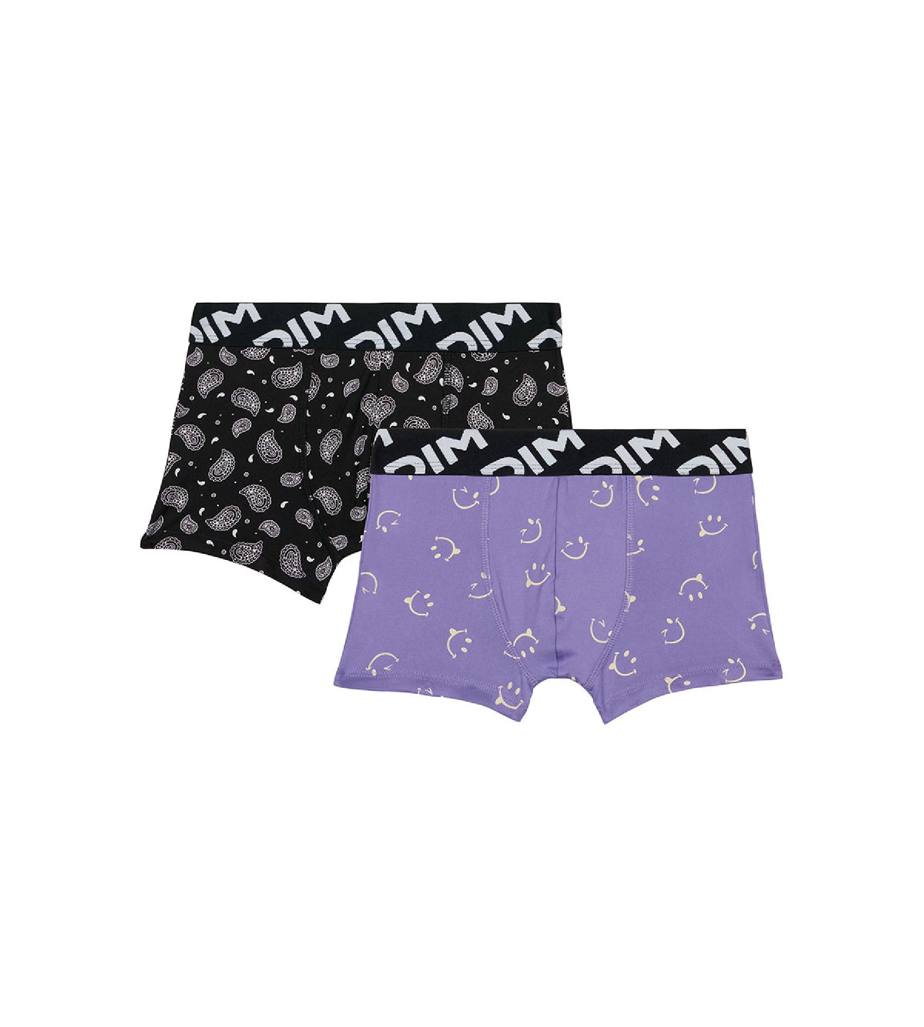 DIM Pacco da 2 boxer da ragazzo in microfibra riciclata con motivo smiley Dim Micro