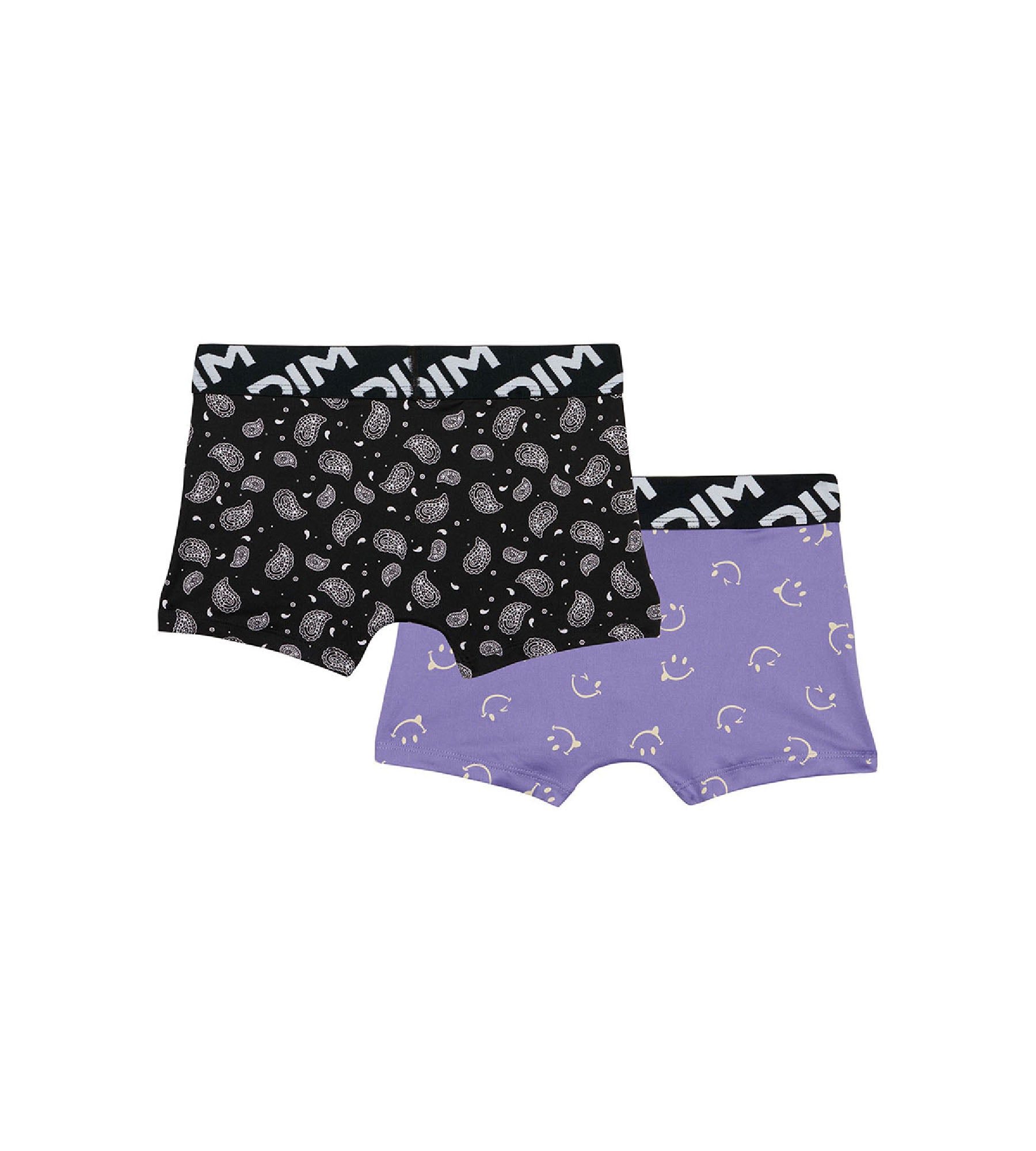 DIM Pacco da 2 boxer da ragazzo in microfibra riciclata con motivo smiley Dim Micro