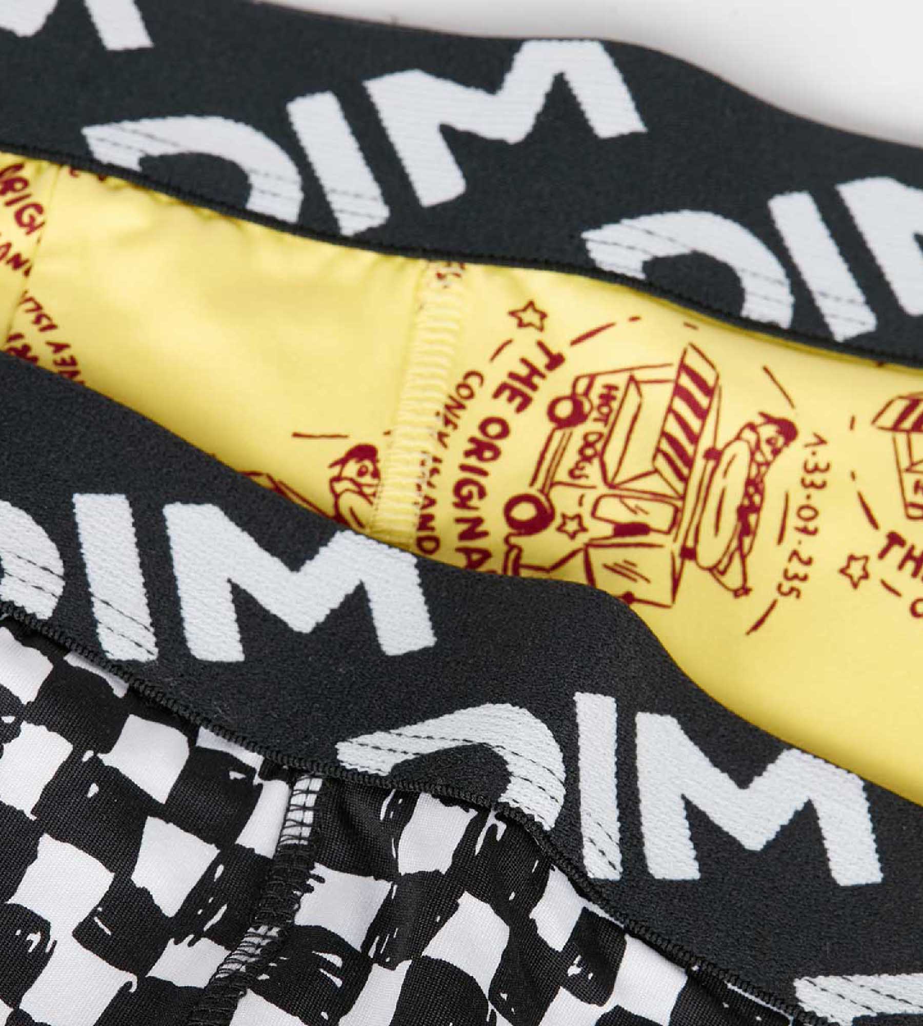 DIM Pacco da 2 boxer da bambino in microfibra riciclata con motivo a scacchiera Dim Micro