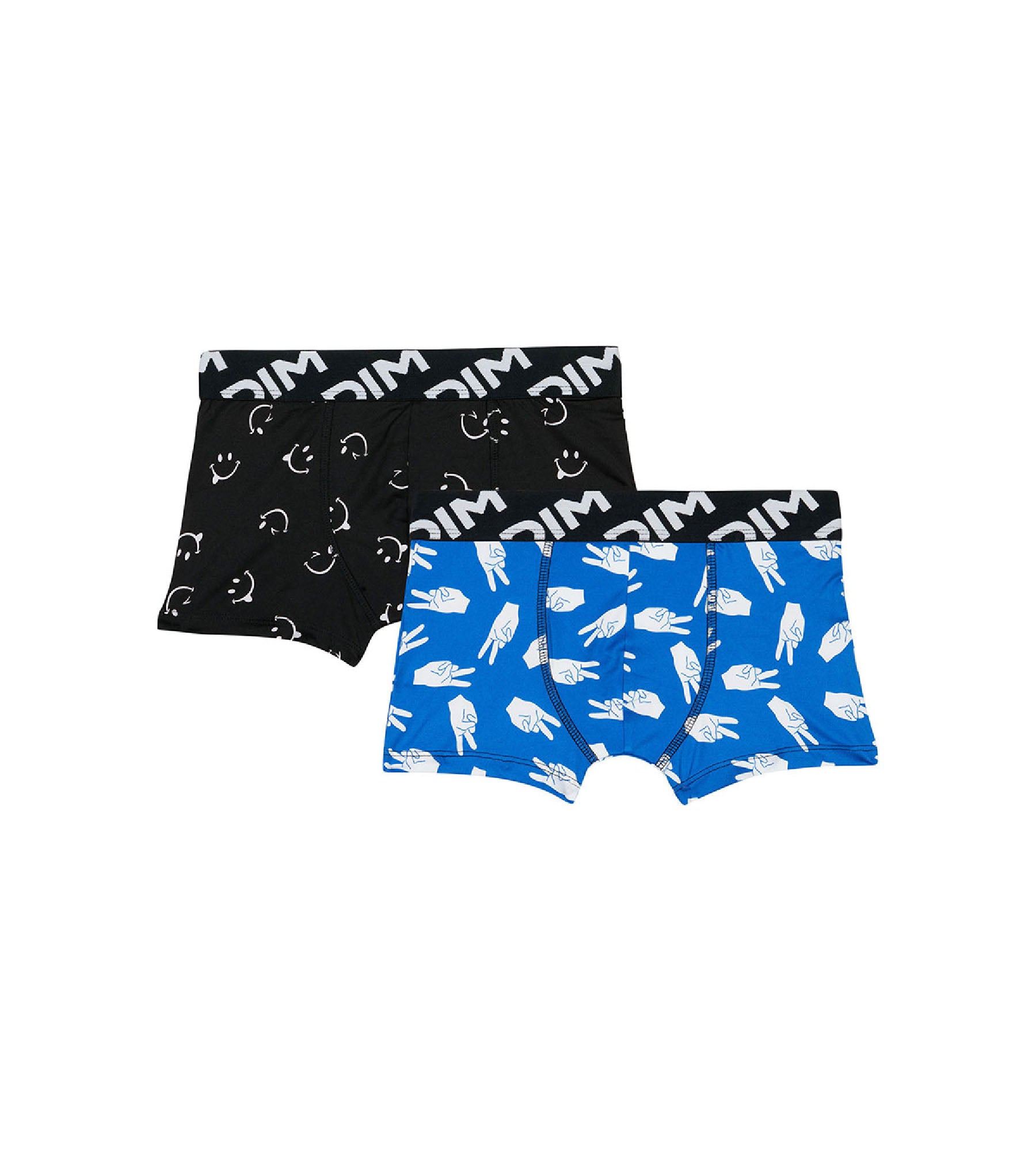 DIM Pacco da 2 boxer da ragazzo in microfibra riciclata con motivo pace Dim Micro