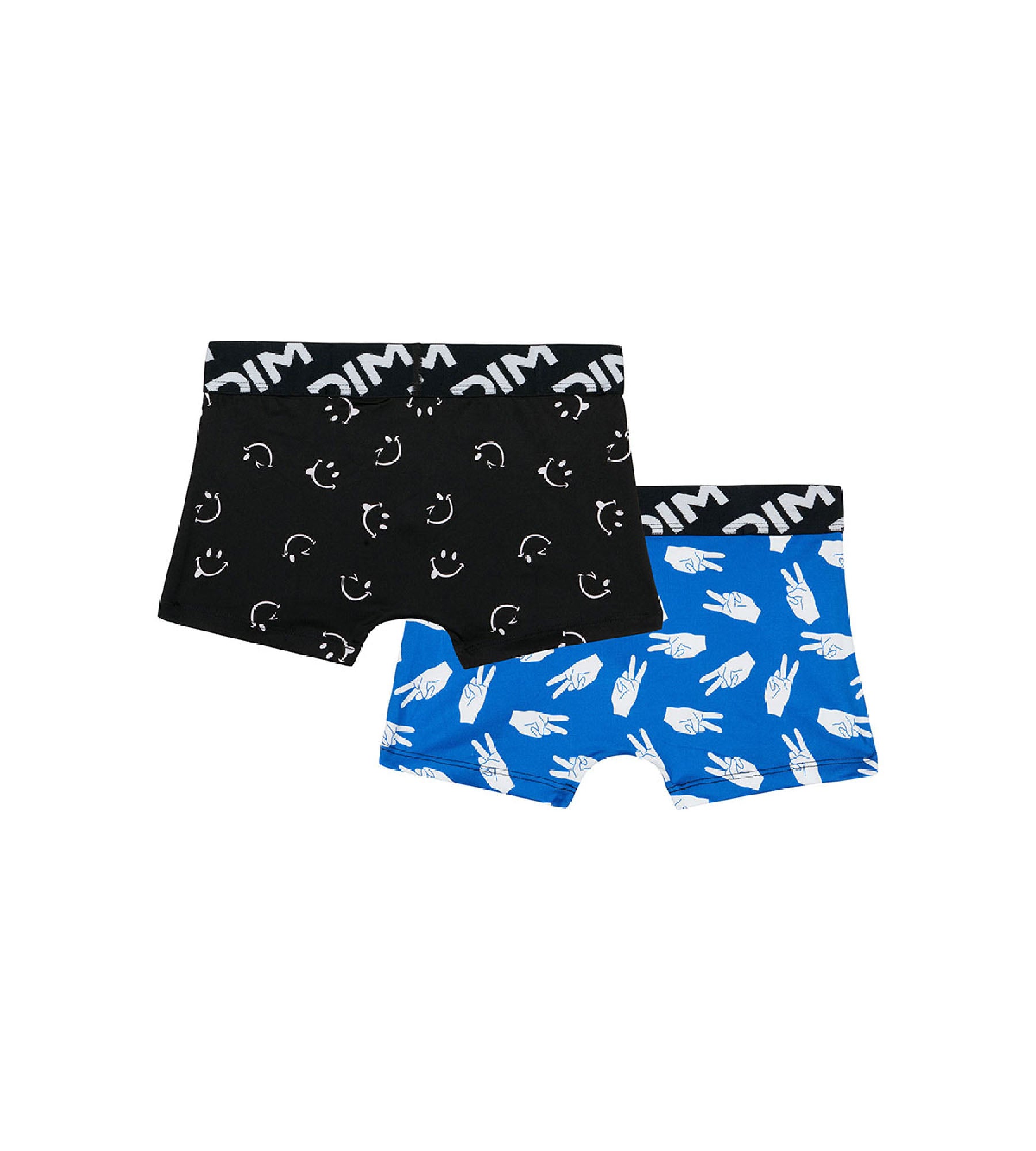 DIM Pacco da 2 boxer da ragazzo in microfibra riciclata con motivo pace Dim Micro