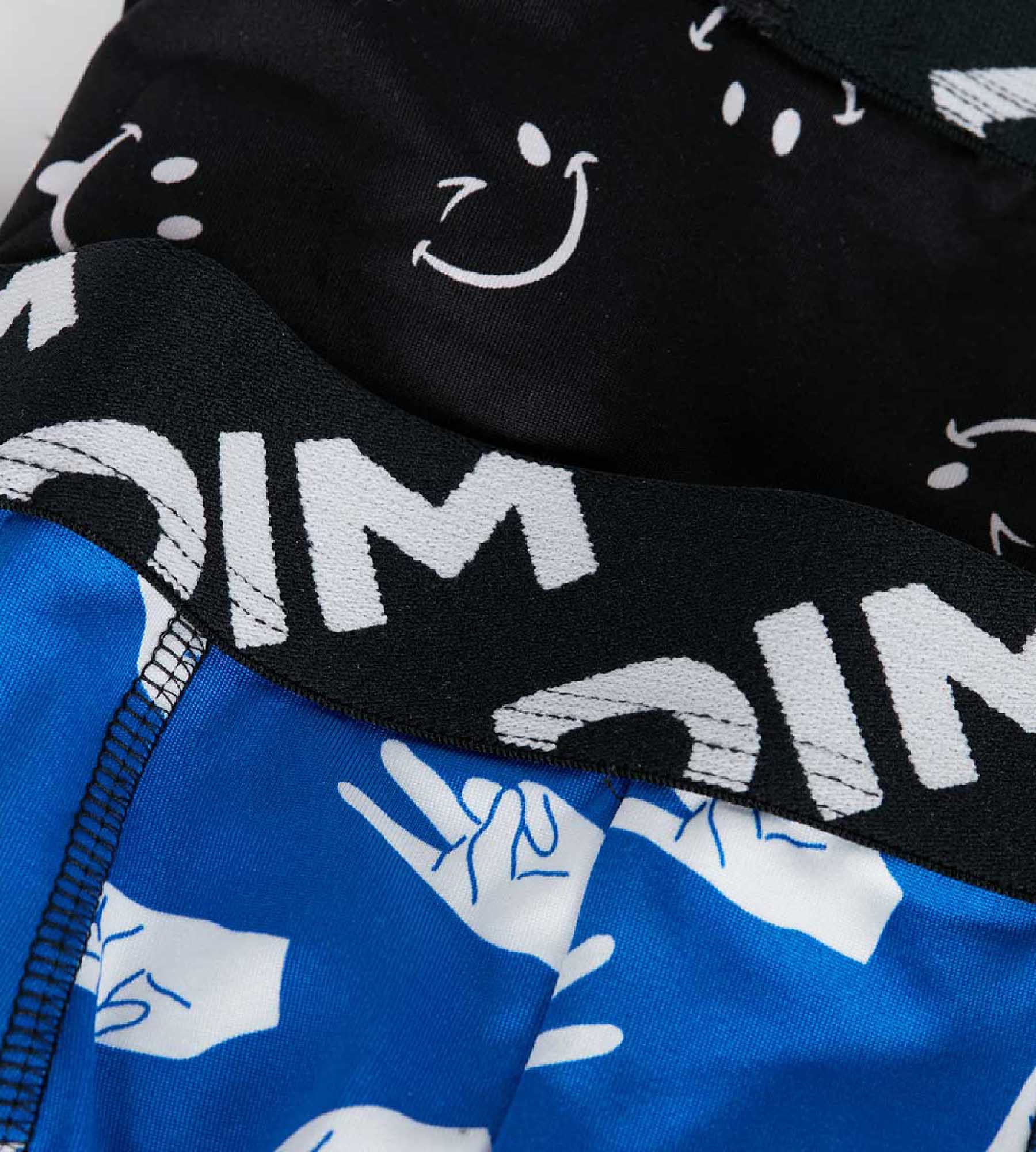 DIM Pacco da 2 boxer da ragazzo in microfibra riciclata con motivo pace Dim Micro
