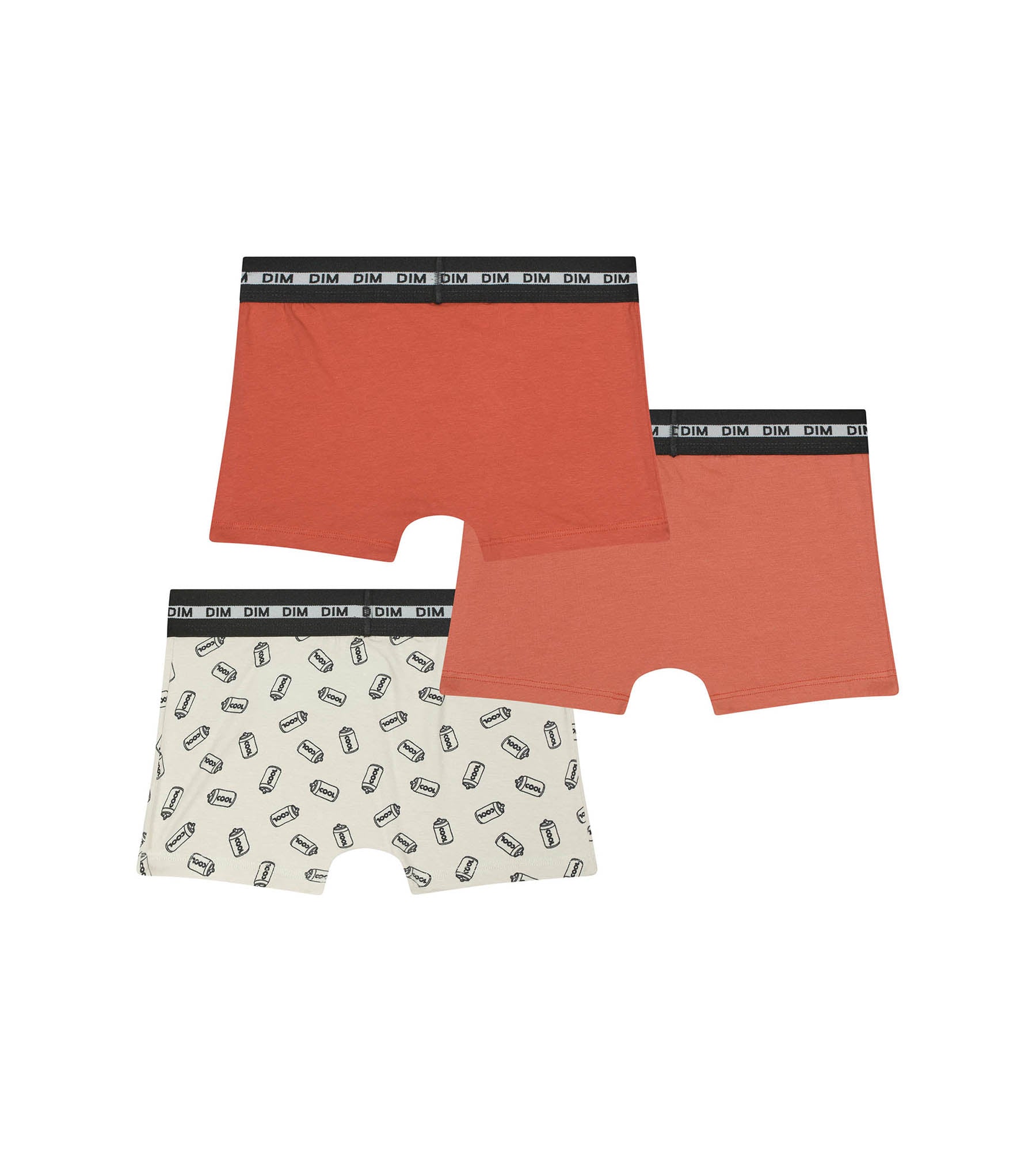 DIM Pacco da 3 boxer arancioni con motivo Soda per ragazzi Dim in cotone elasticizzato