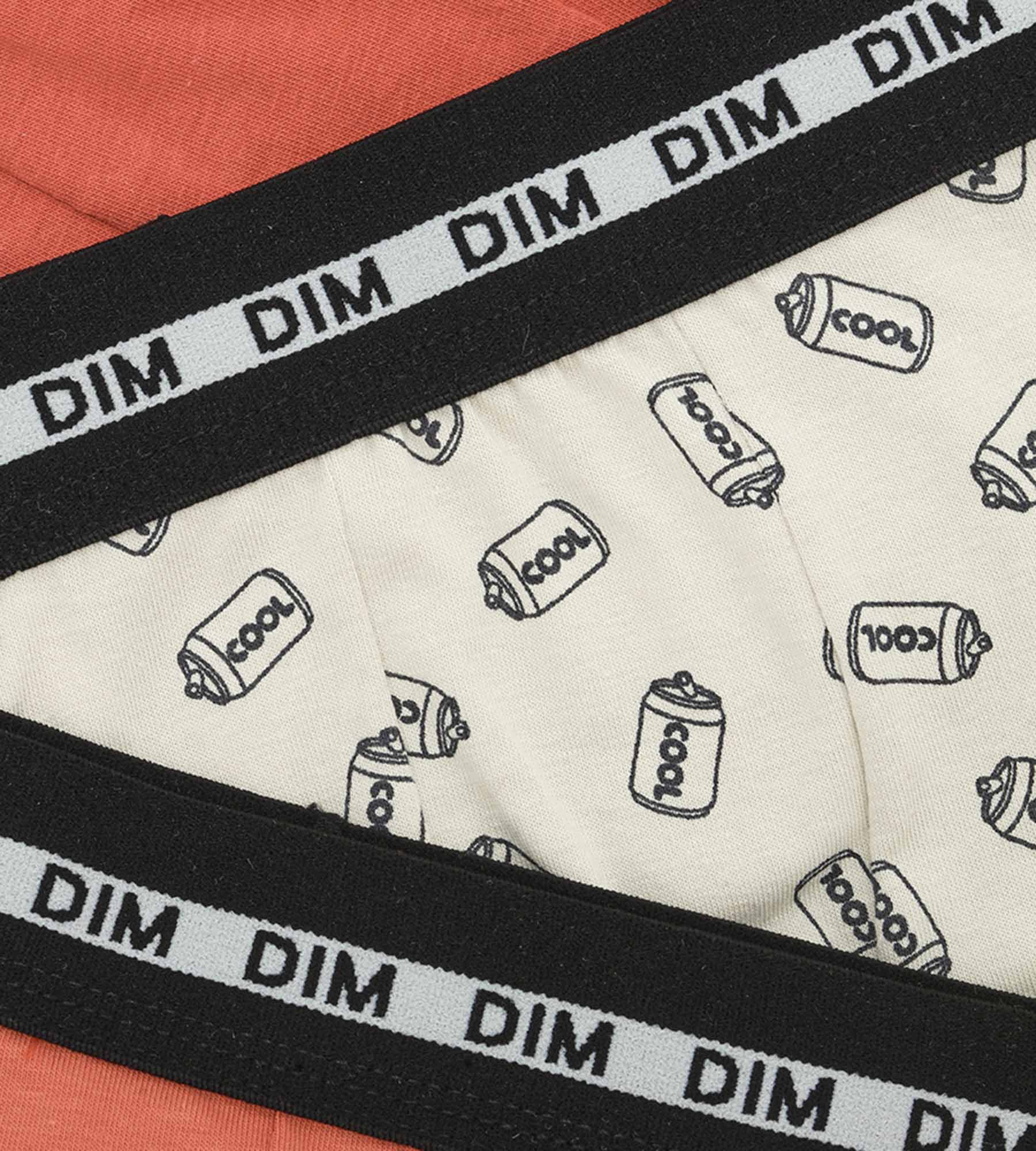 DIM Pacco da 3 boxer arancioni con motivo Soda per ragazzi Dim in cotone elasticizzato