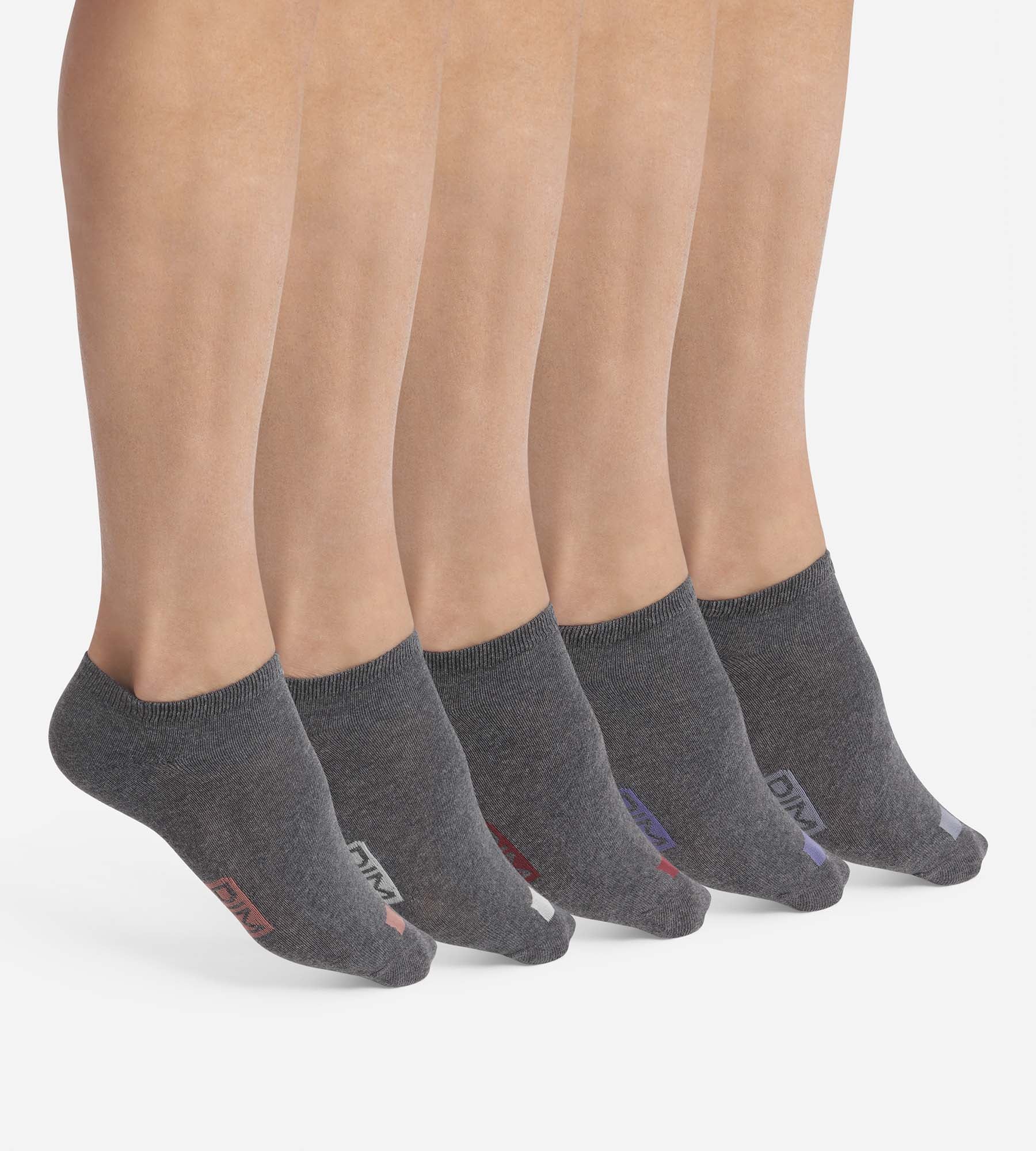 DIM Pacco da 5 paia di calzini da uomo in cotone grigio con etichetta EcoDim