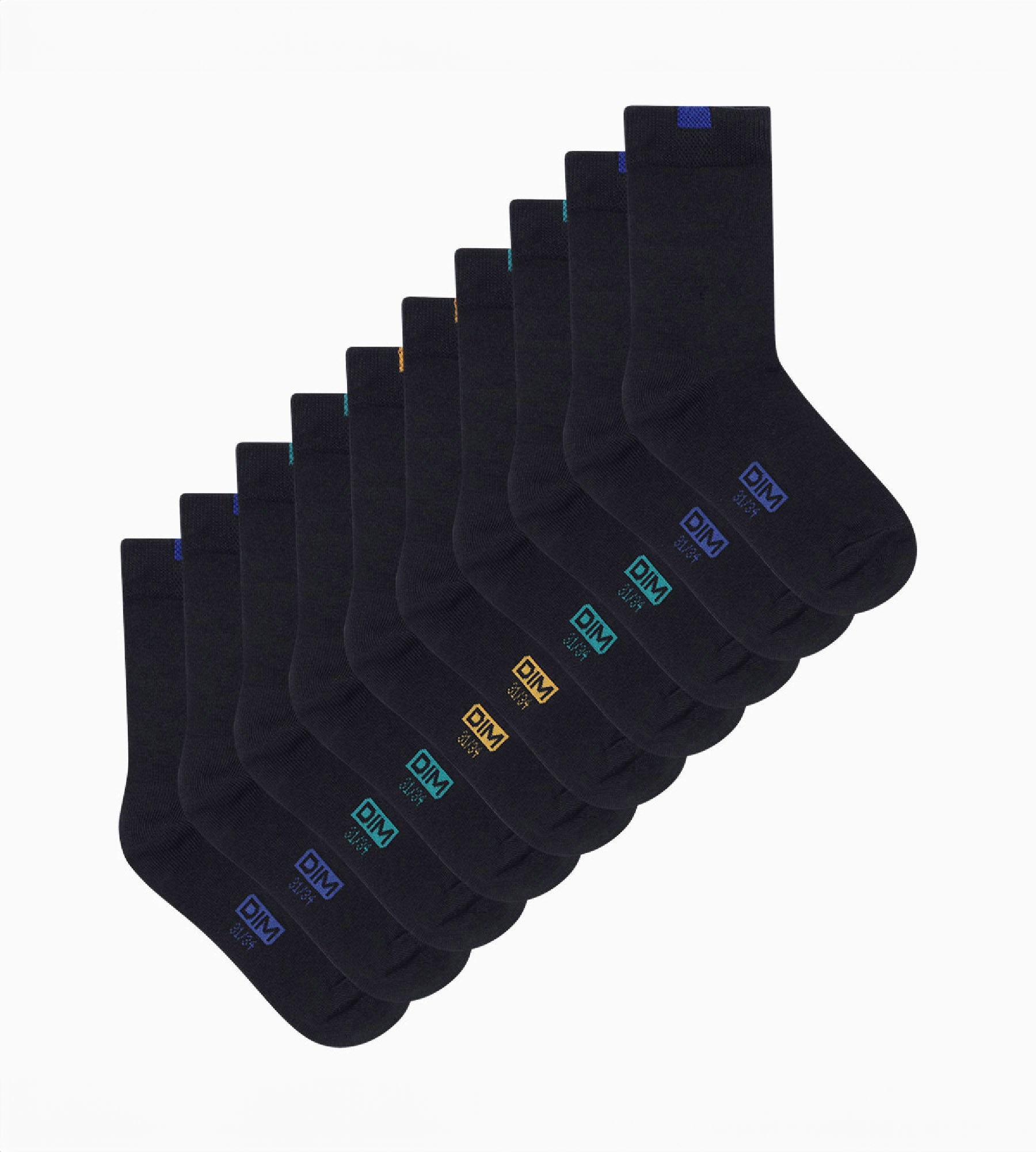 DIM Pacco da 5 paia di calze in cotone ecodim blu navy per bambini