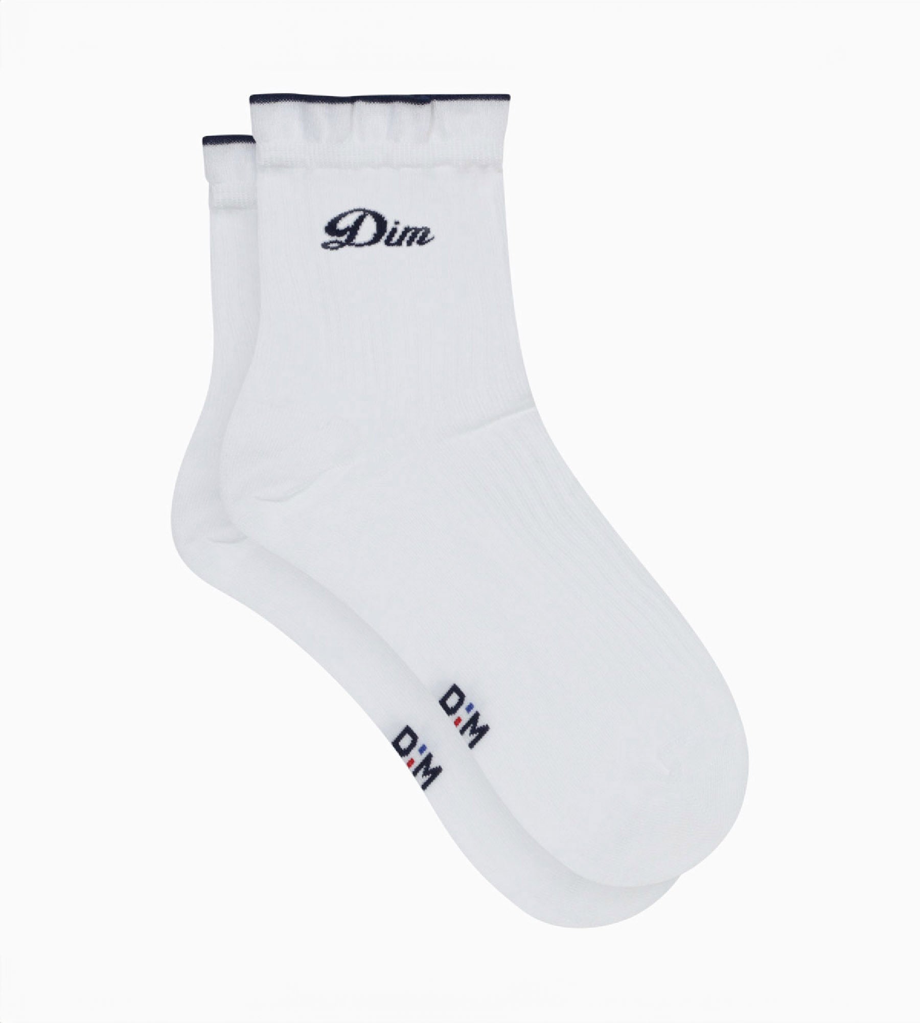 DIM Calzini da donna in cotone Bianco Dim ricamati con firma