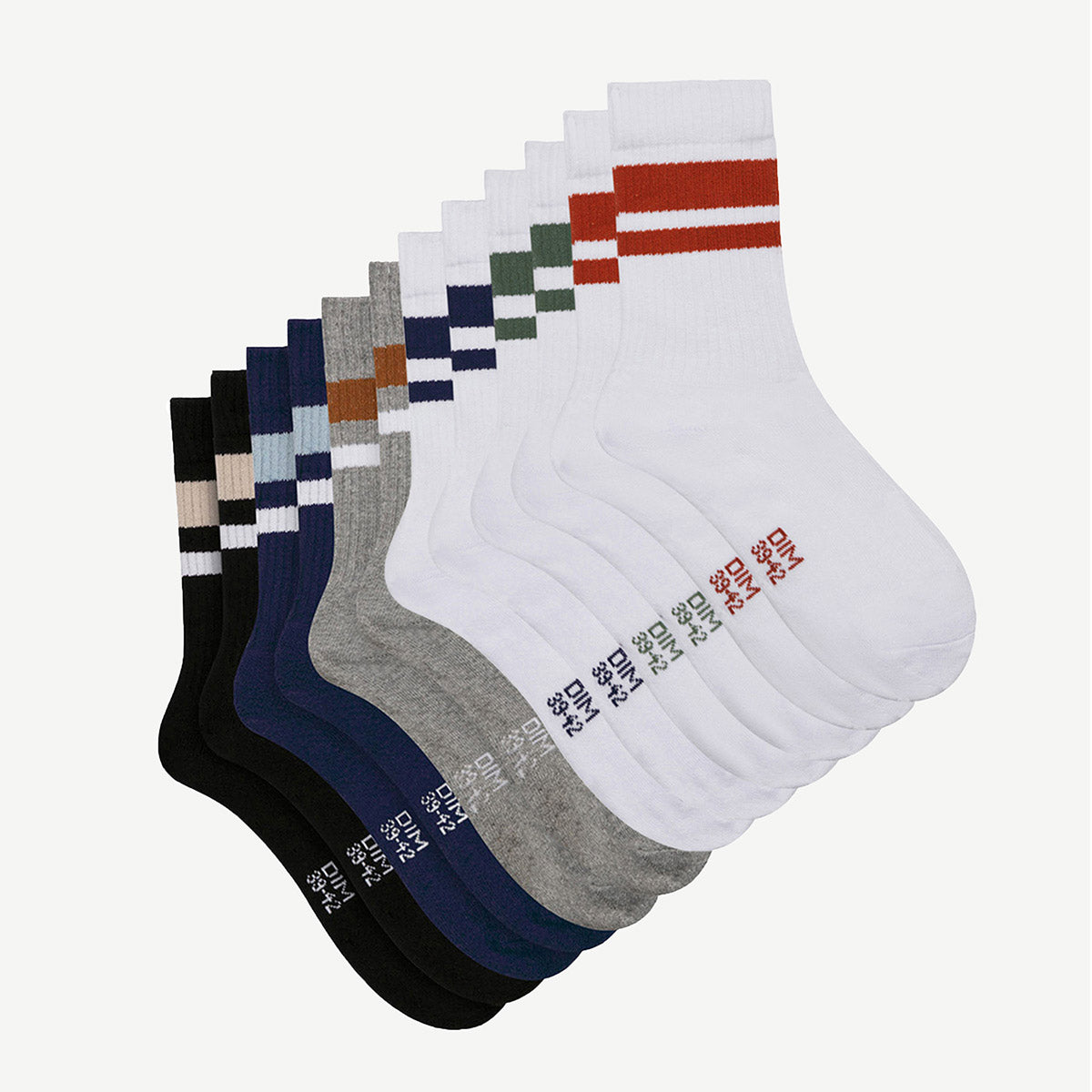 DIM 6 Paia di calze in cotone multicolore da uomo EcoDim Sport