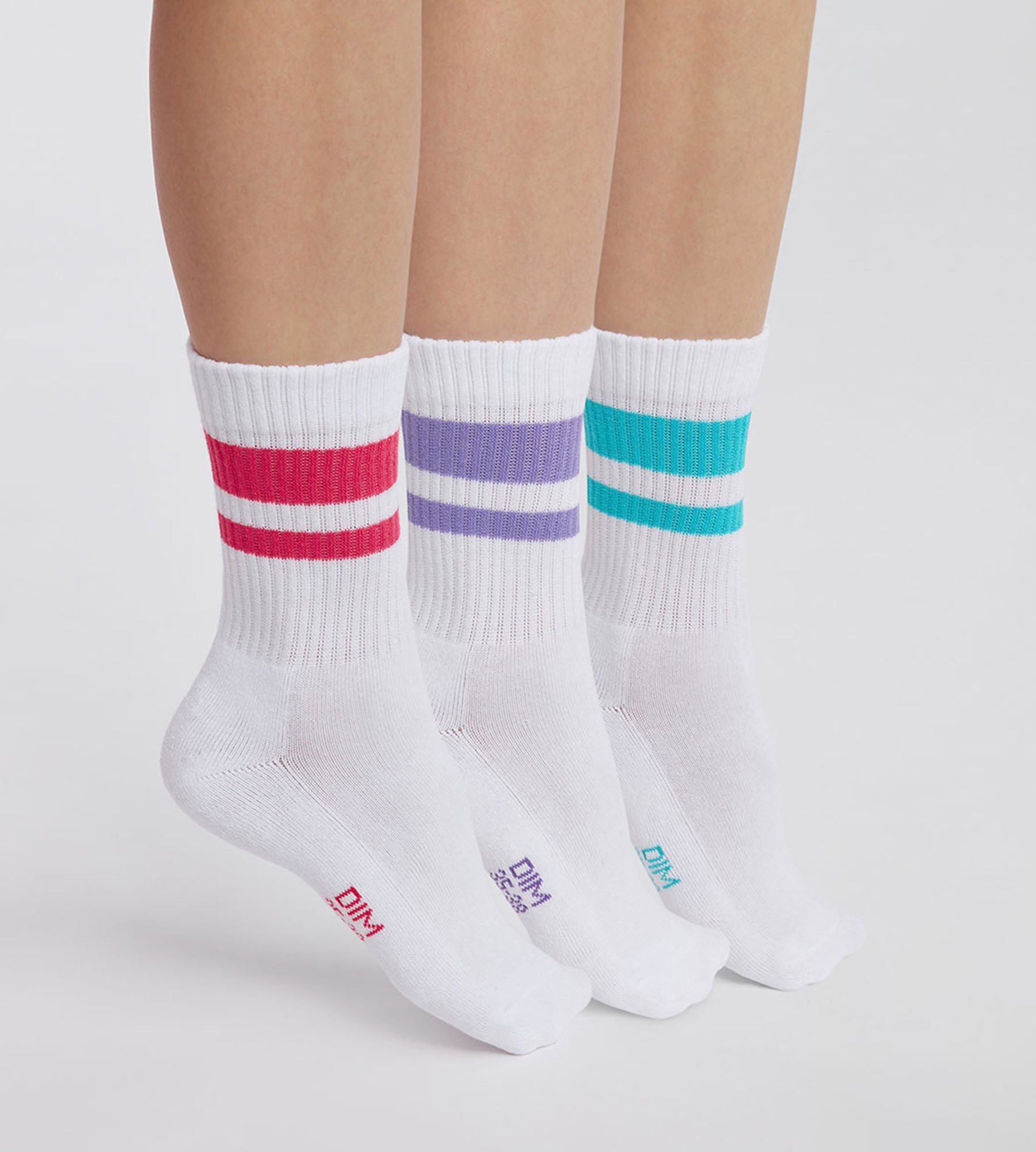 DIM EcoDim Sport 3 Pacco da calze in cotone rosso da donna
