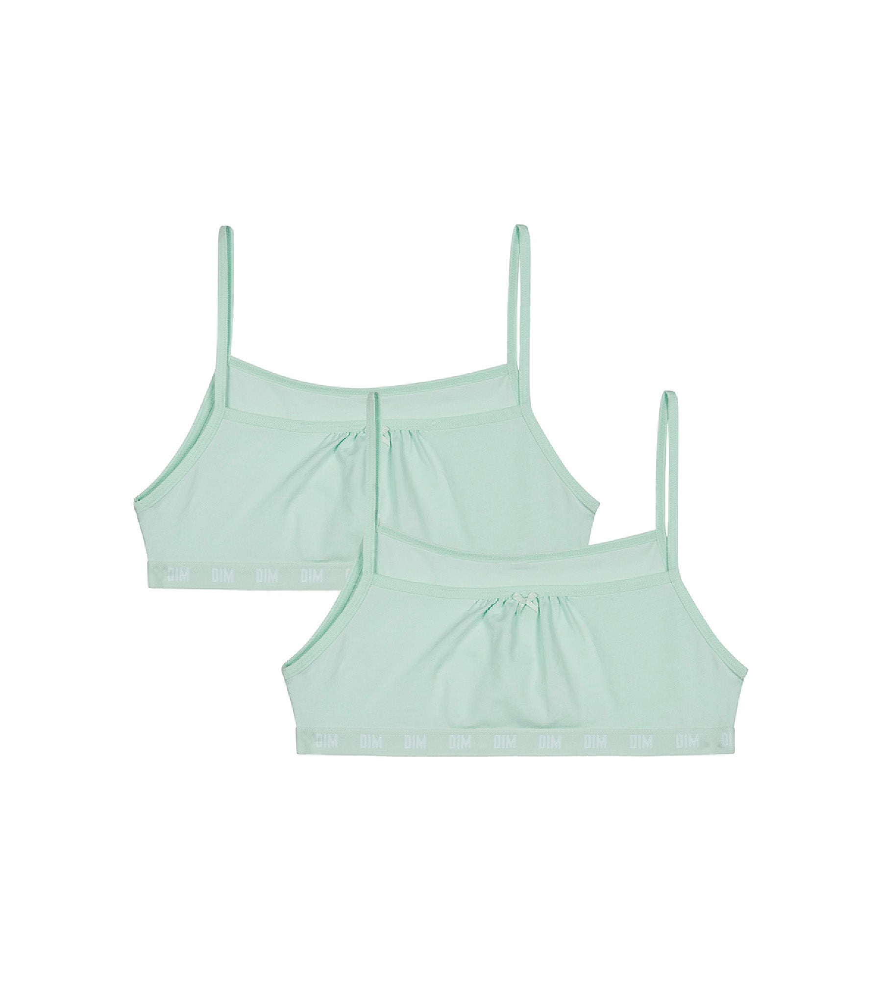 DIM Pacco da 2 reggiseni senza ferretto in cotone bio Blu Pastello Skin Care