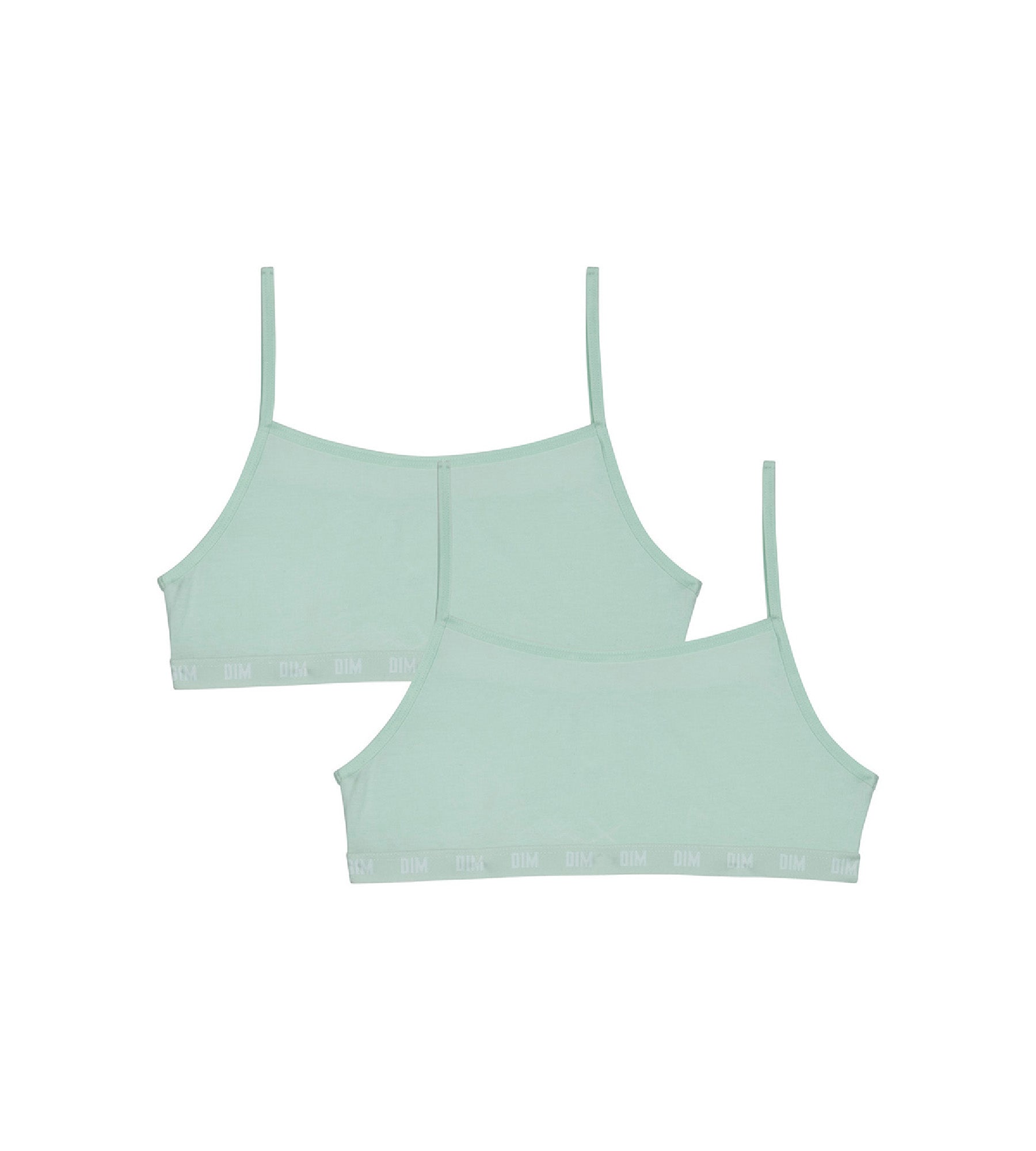 DIM Pacco da 2 reggiseni senza ferretto in cotone bio Blu Pastello Skin Care