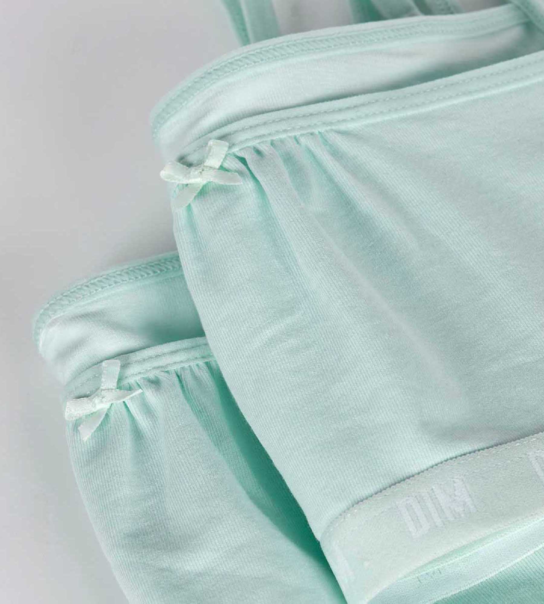 DIM Pacco da 2 reggiseni senza ferretto in cotone bio Blu Pastello Skin Care