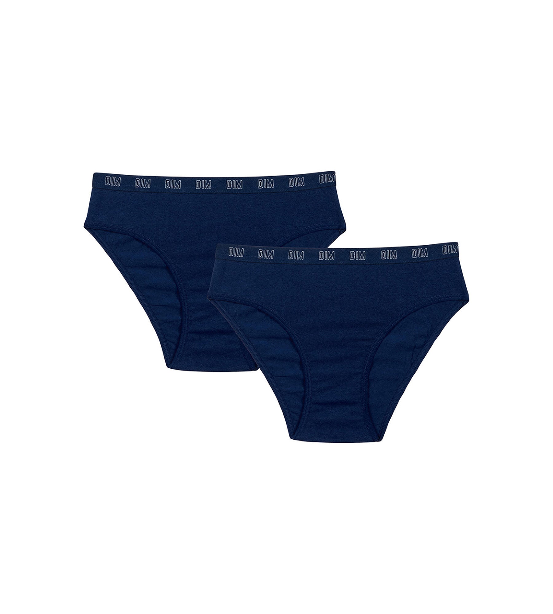 DIM Pacco da 2 slip in cotone bio per bambina Blu Navy Dim Skin Care