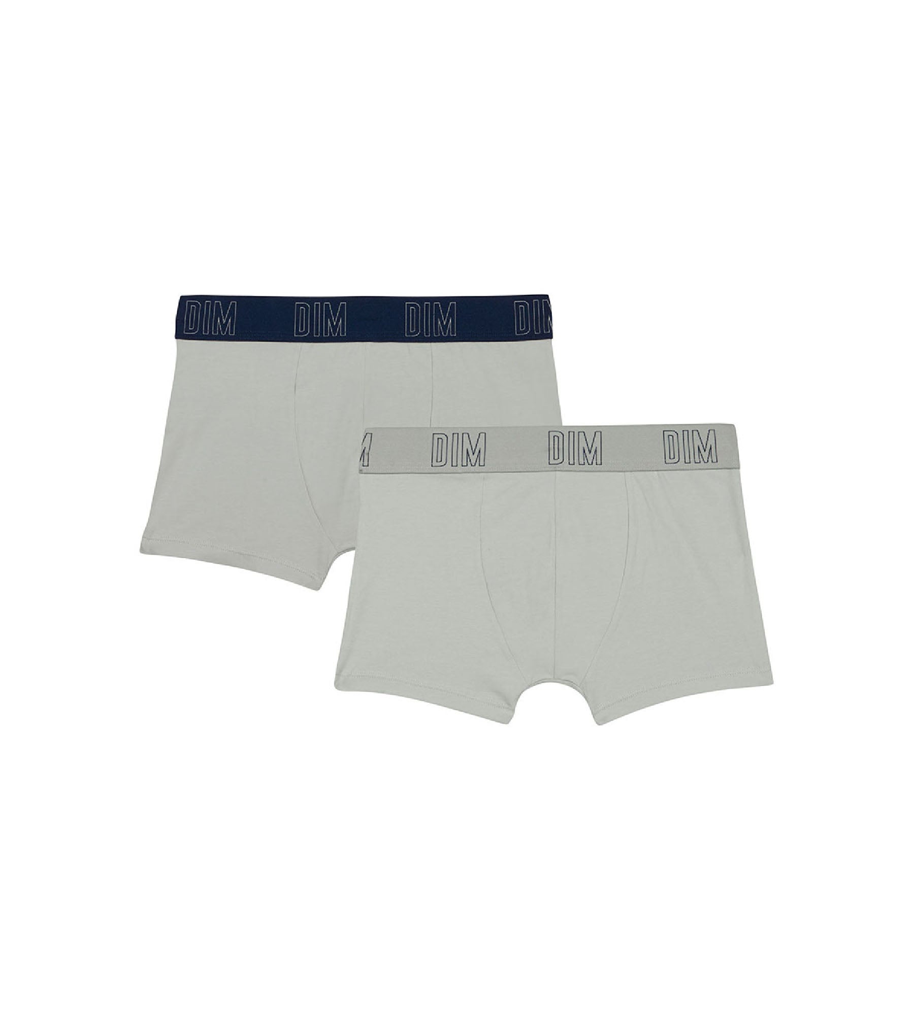 DIM Pacco da 2 boxer da ragazzo in cotone bio blu e grigio Dim Skin Care