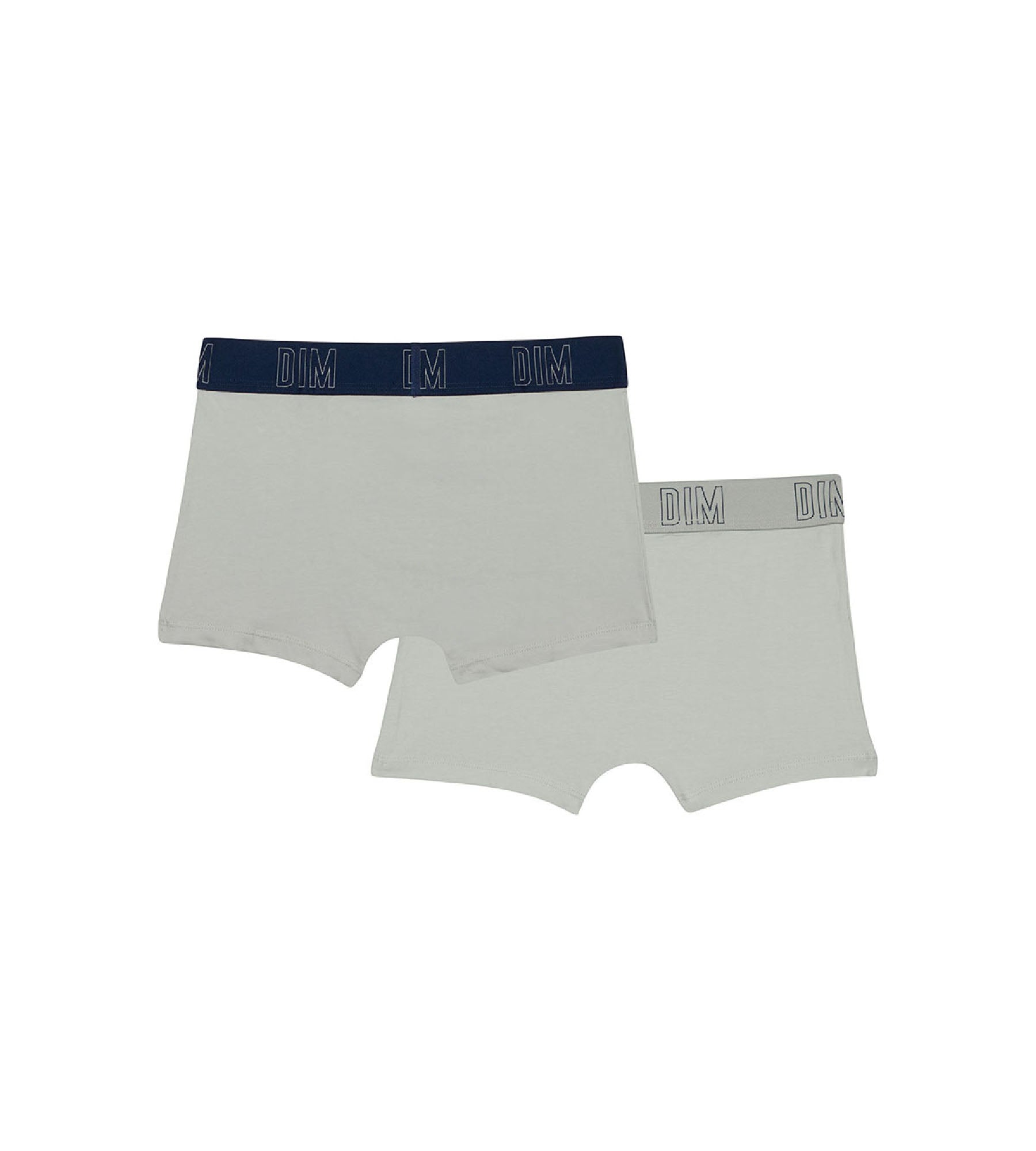 DIM Pacco da 2 boxer da ragazzo in cotone bio blu e grigio Dim Skin Care