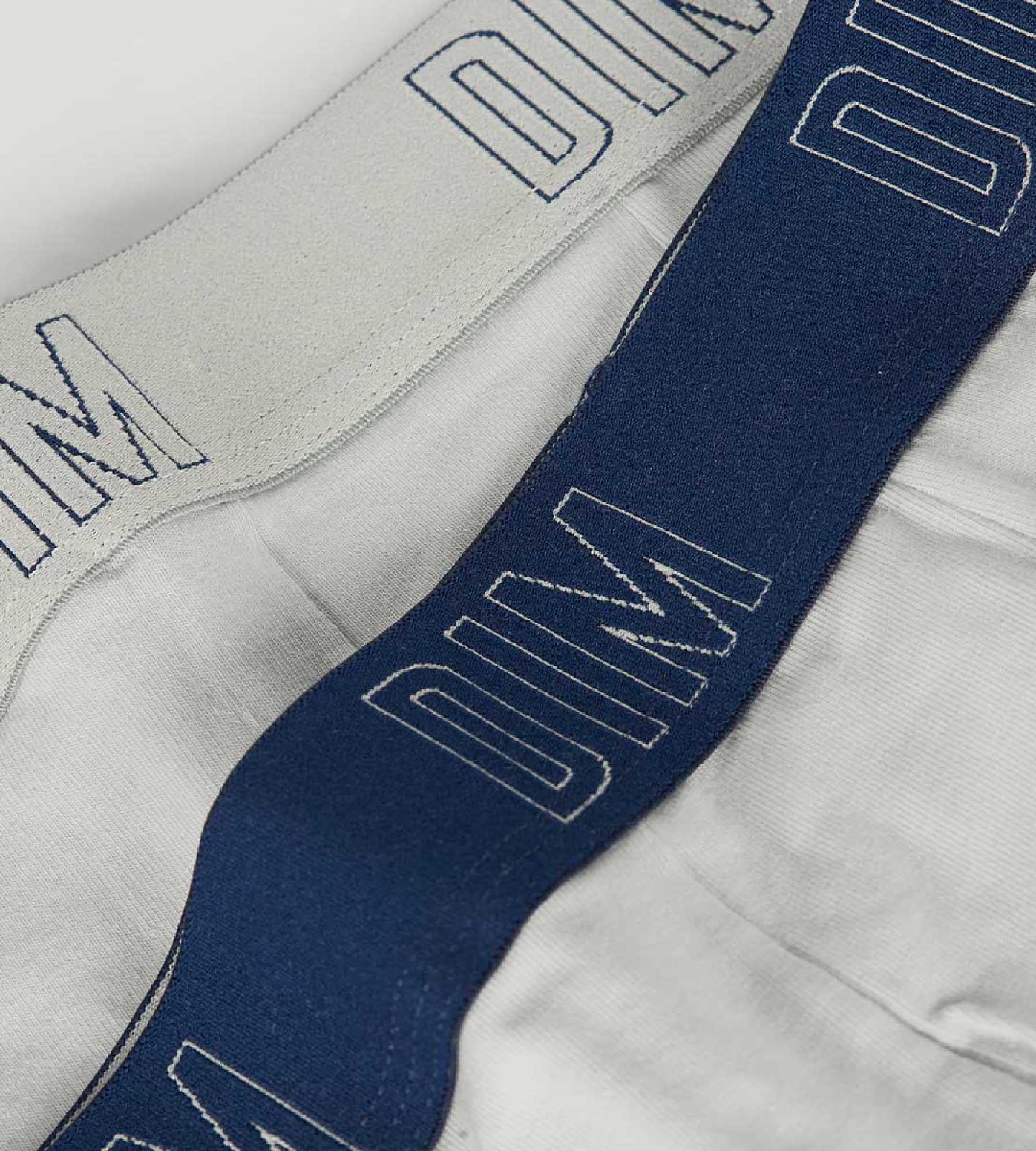 DIM Pacco da 2 boxer da ragazzo in cotone bio blu e grigio Dim Skin Care