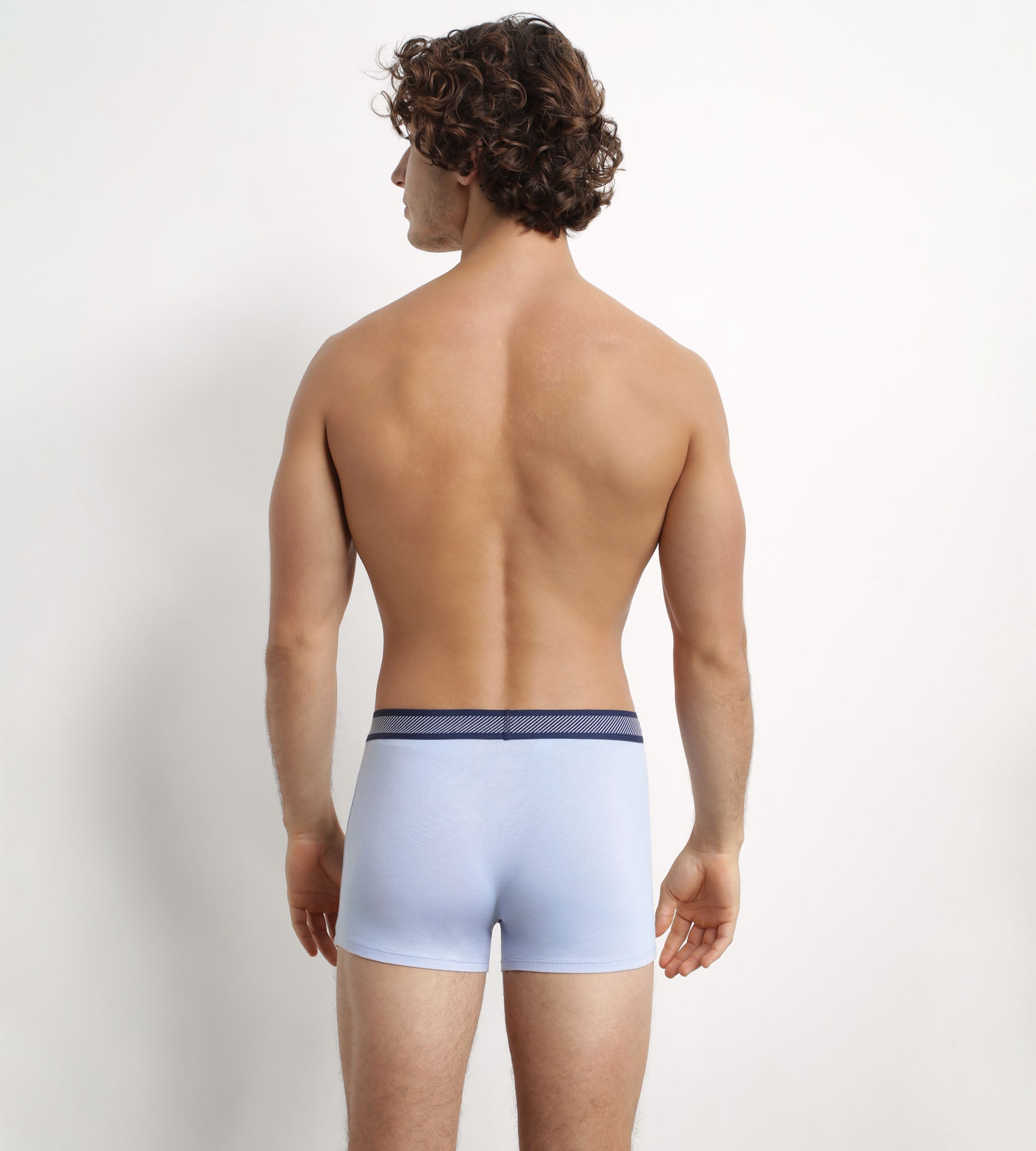 DIM Boxer uomo in cotone modal con fascia in vita a righe Artic Blue Dim Smart