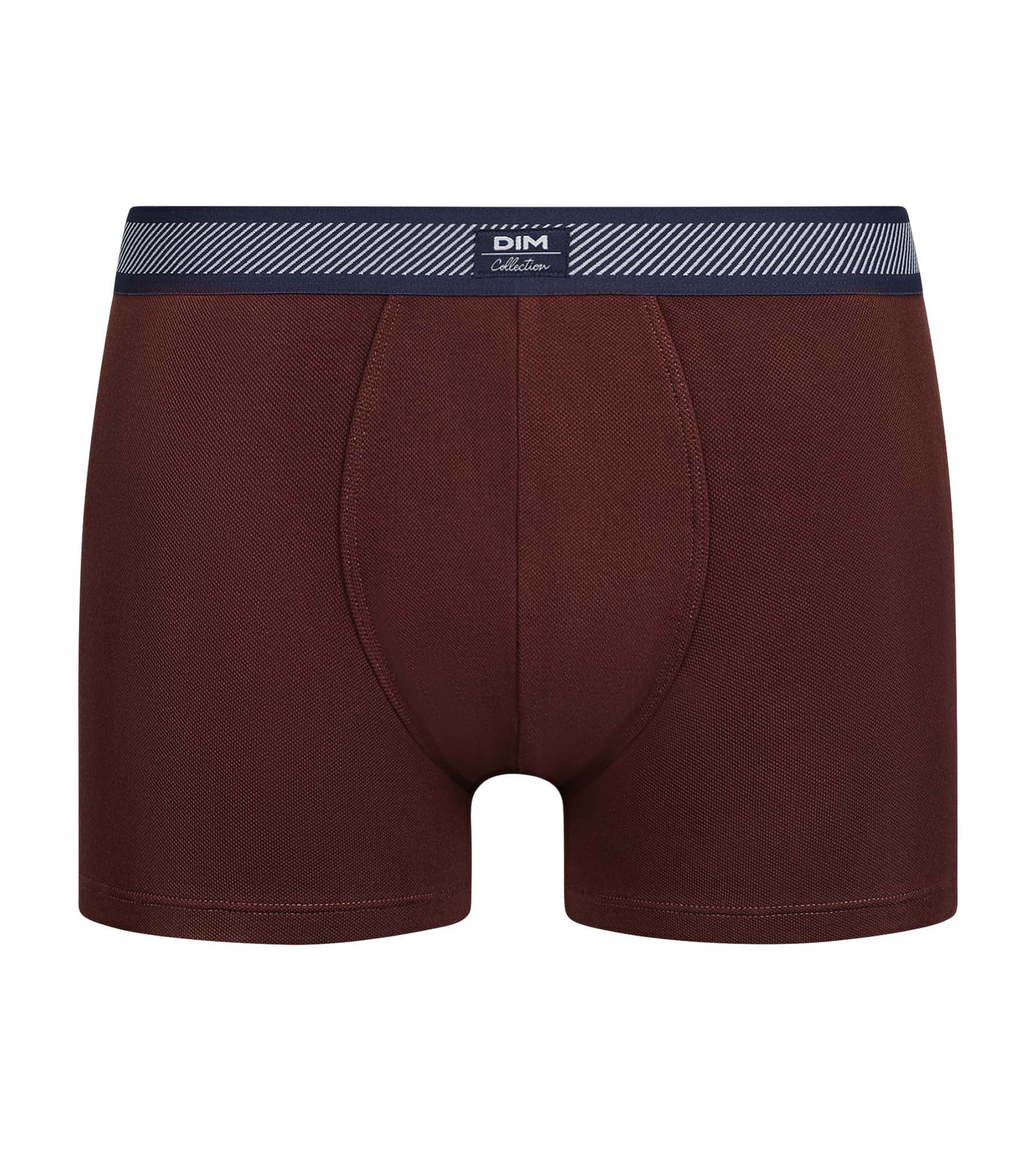 DIM Boxer Uomo in cotone modal piqué con cintura a righe rosso vino Dim Smart