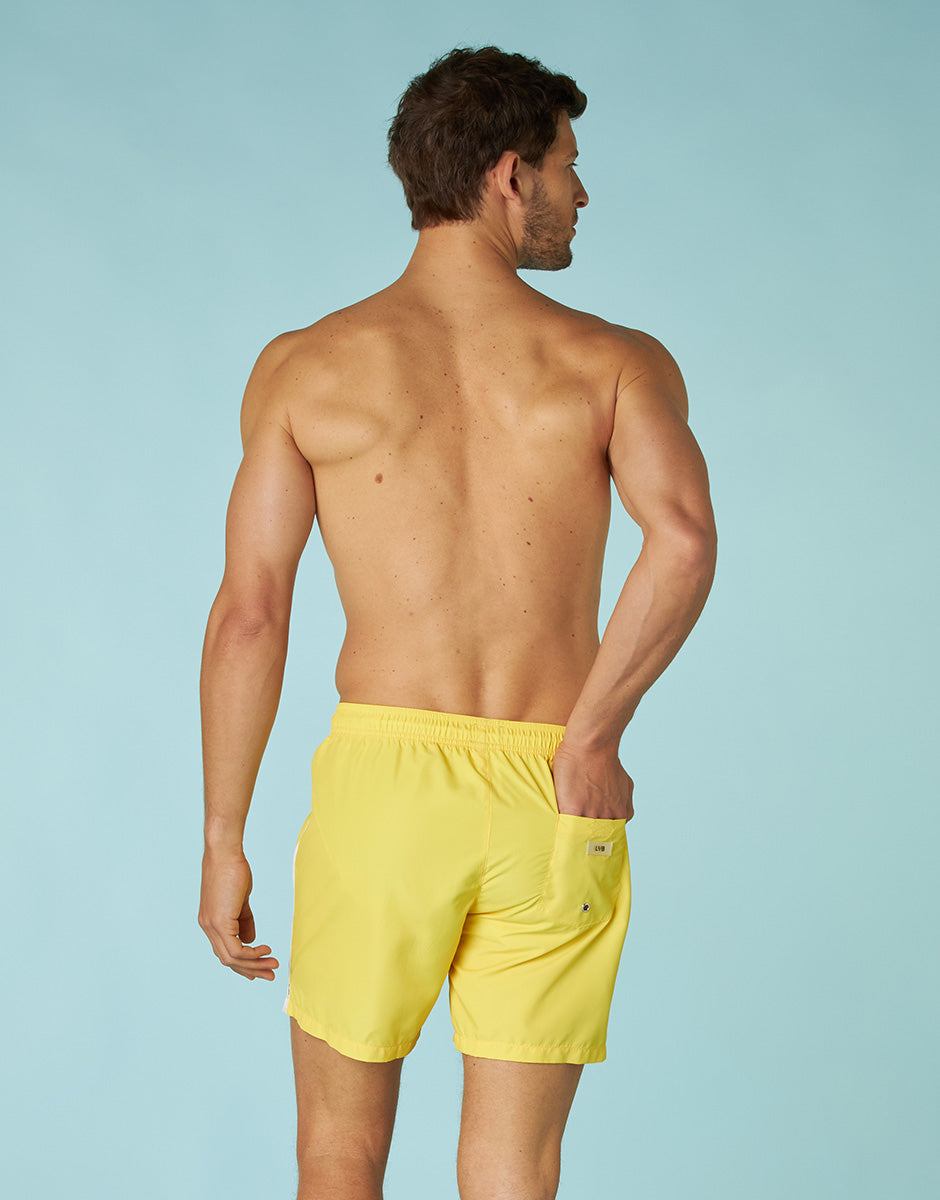 DIM Pantaloncini da bagno da uomo giallo pastello